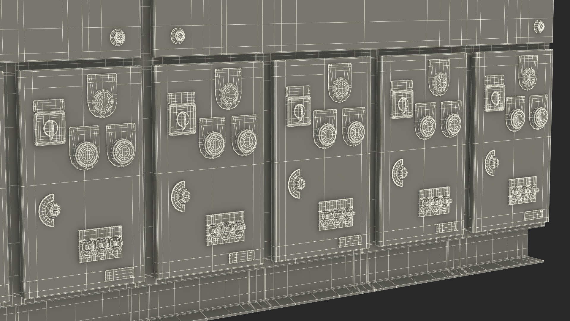 3D Industrial Electrical Switchgear Panel model