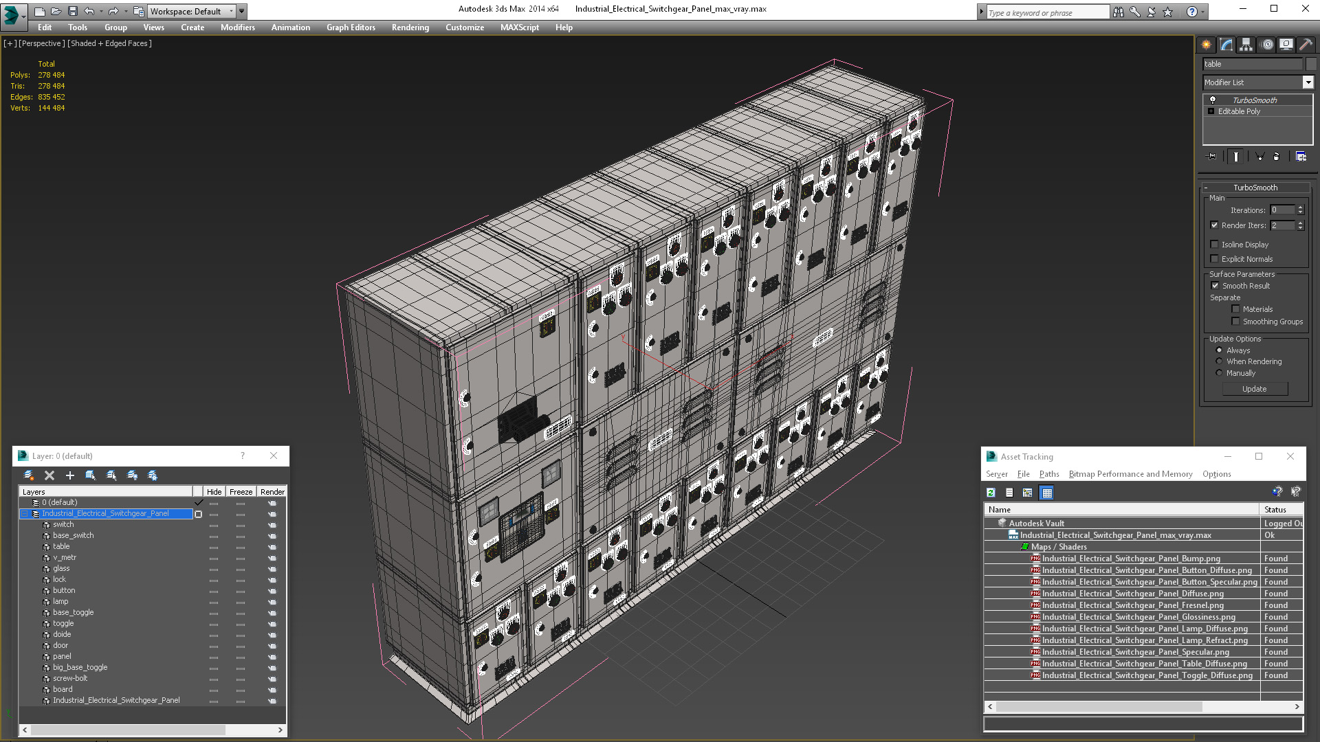 3D Industrial Electrical Switchgear Panel model