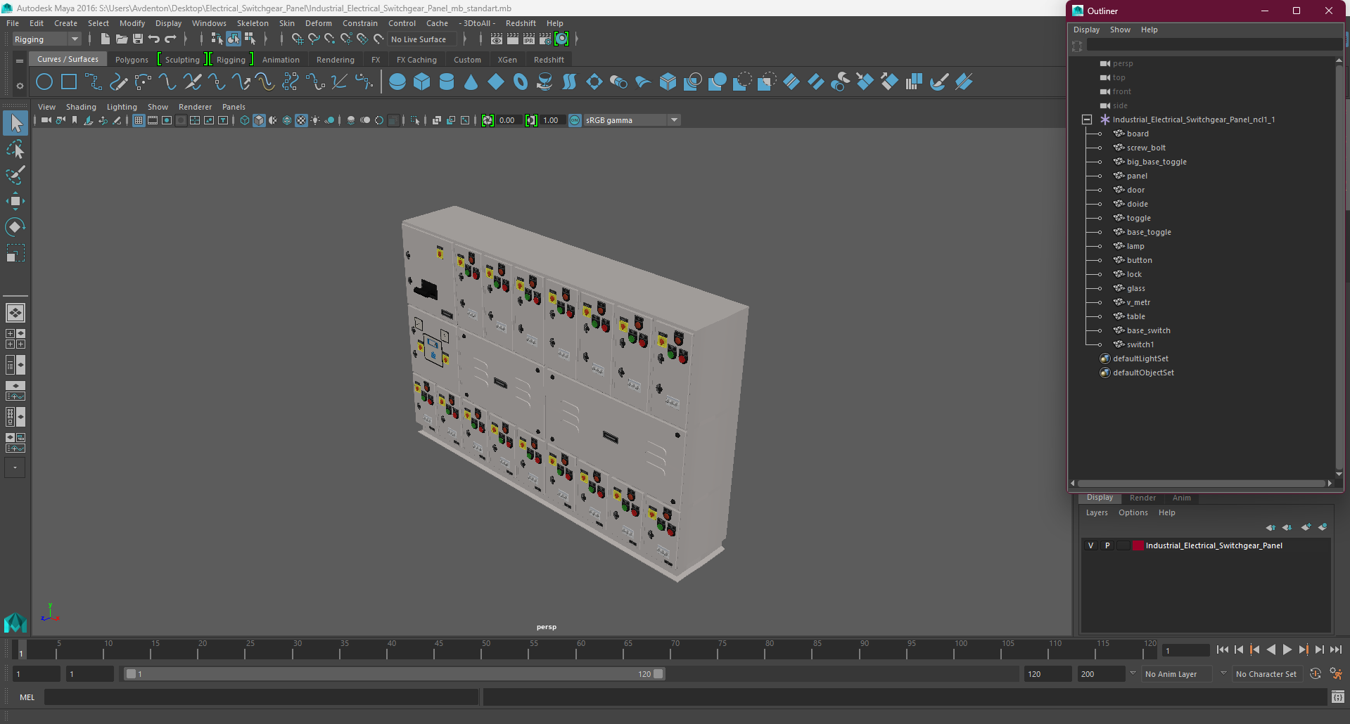 3D Industrial Electrical Switchgear Panel model