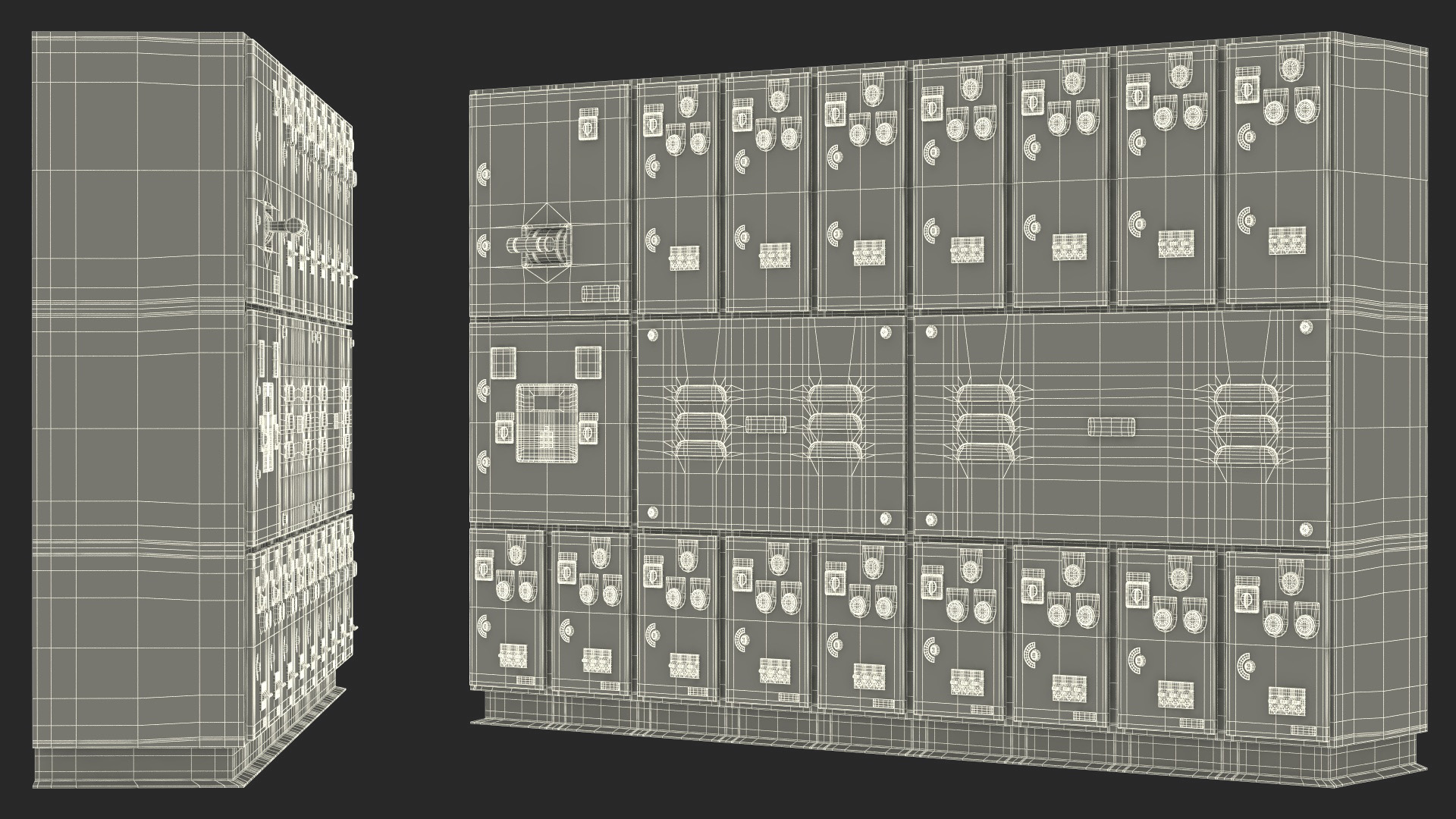 3D Industrial Electrical Switchgear Panel model