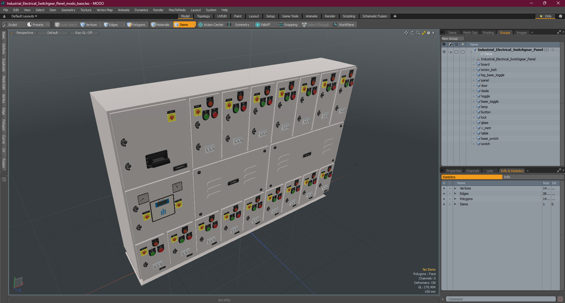 3D Industrial Electrical Switchgear Panel model