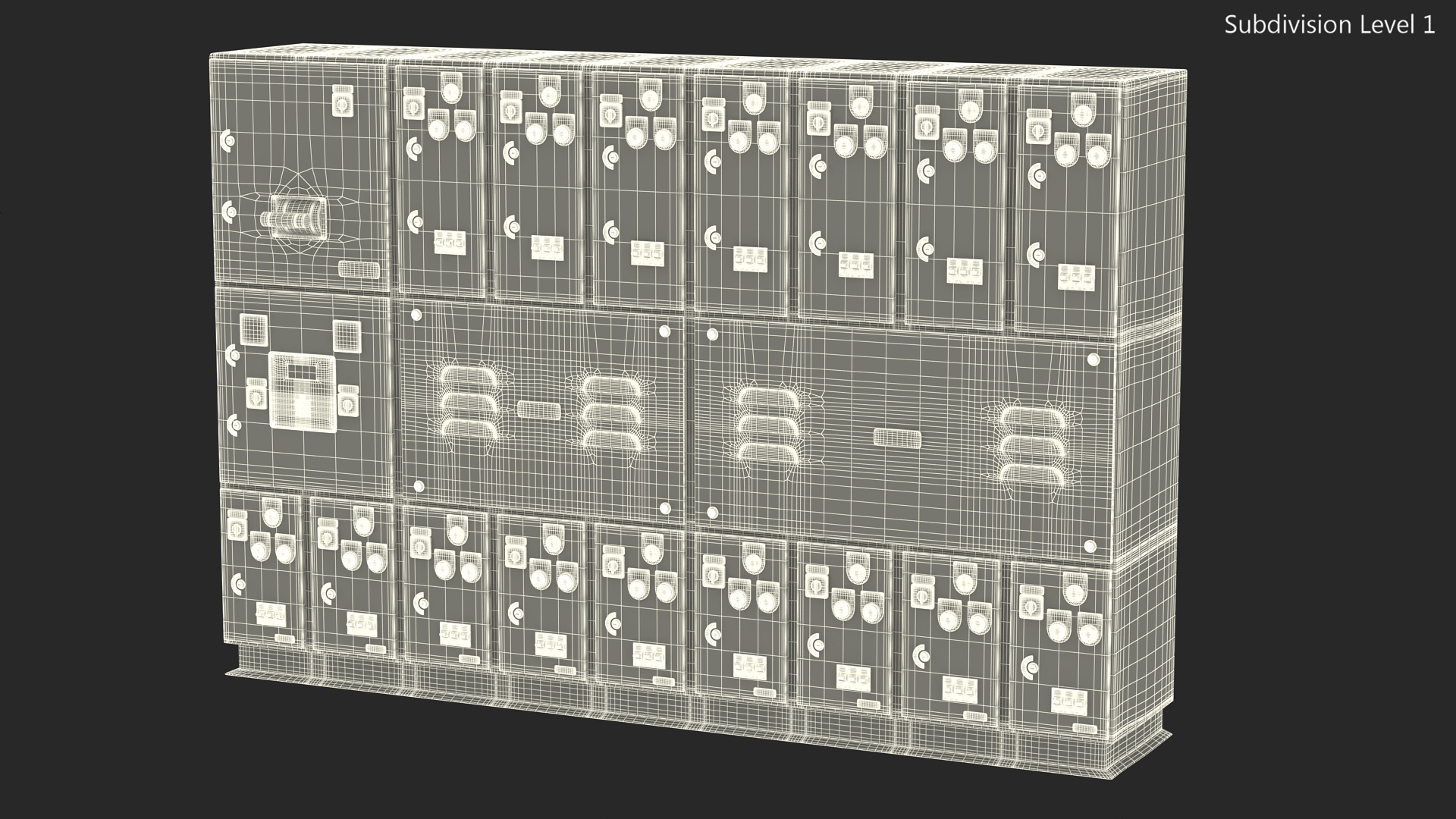 3D Industrial Electrical Switchgear Panel model
