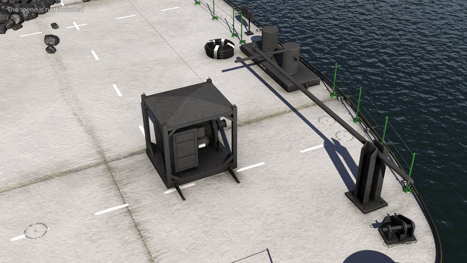 3D model Pontoon Barge Loaded Coal