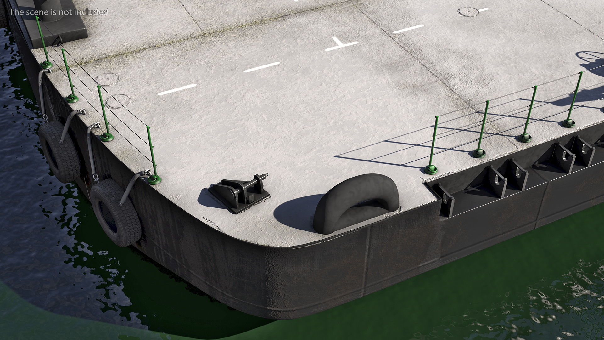 3D model Pontoon Barge Loaded Coal
