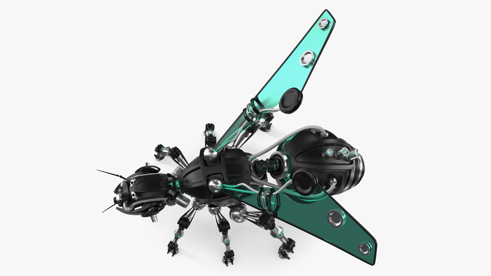 Robot Bee Black Rigged 3D