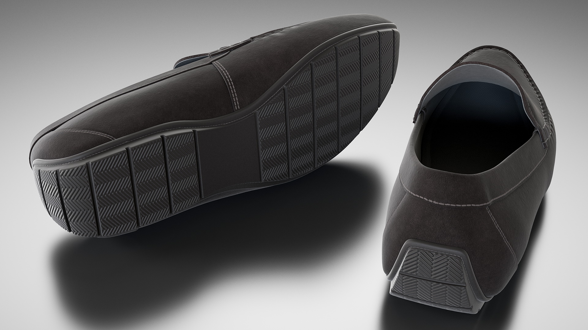 3D Black Suede Moccasins