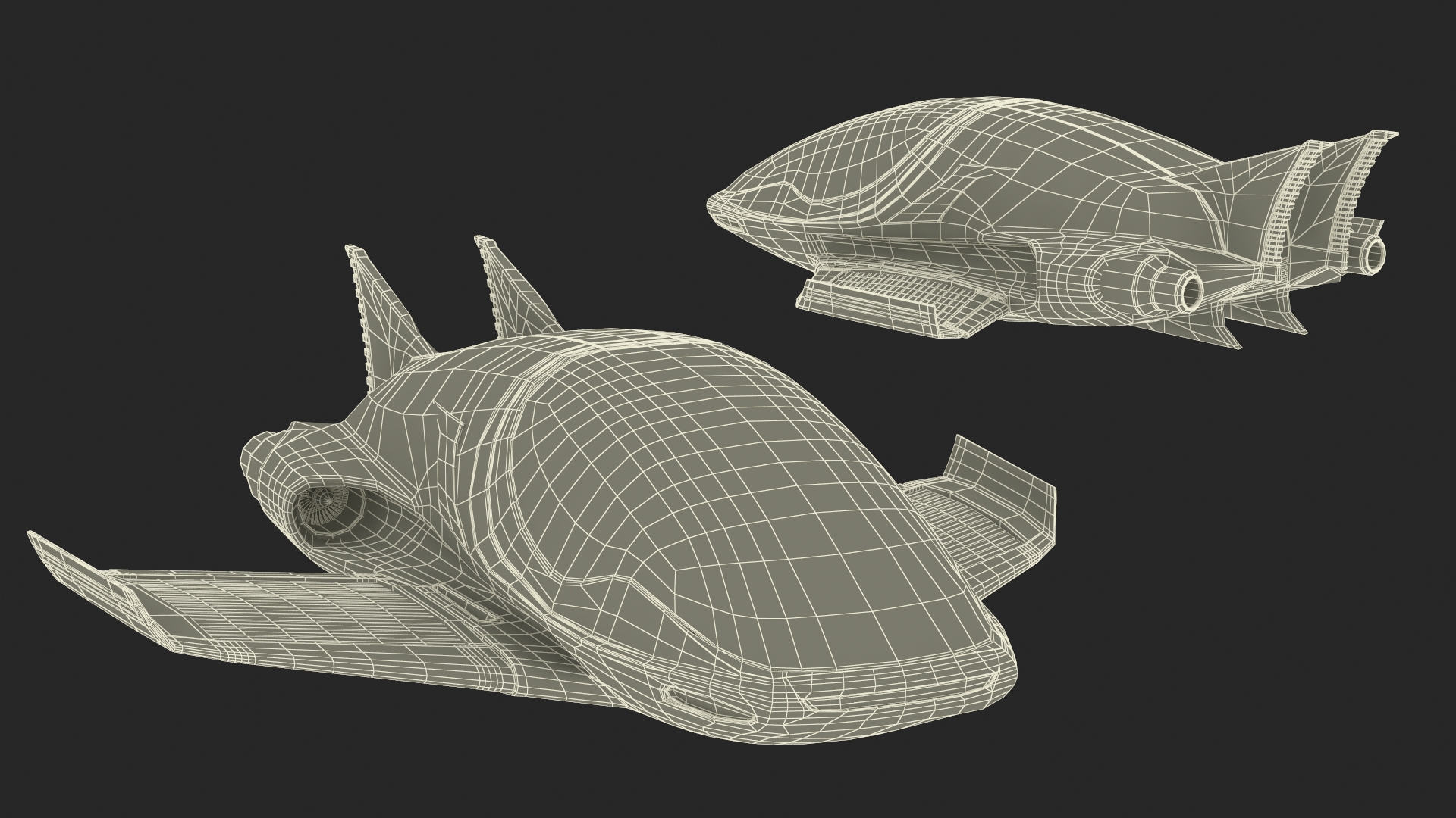Futuristic Flying Car Rigged for Maya 3D