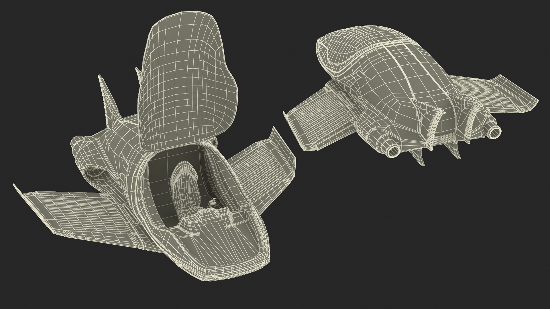 Futuristic Flying Car Rigged for Maya 3D