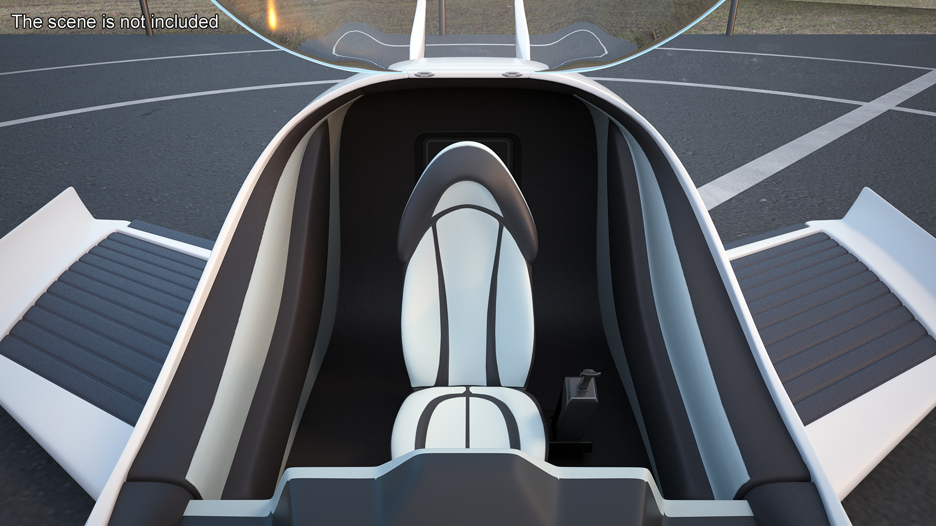Futuristic Flying Car Rigged for Maya 3D