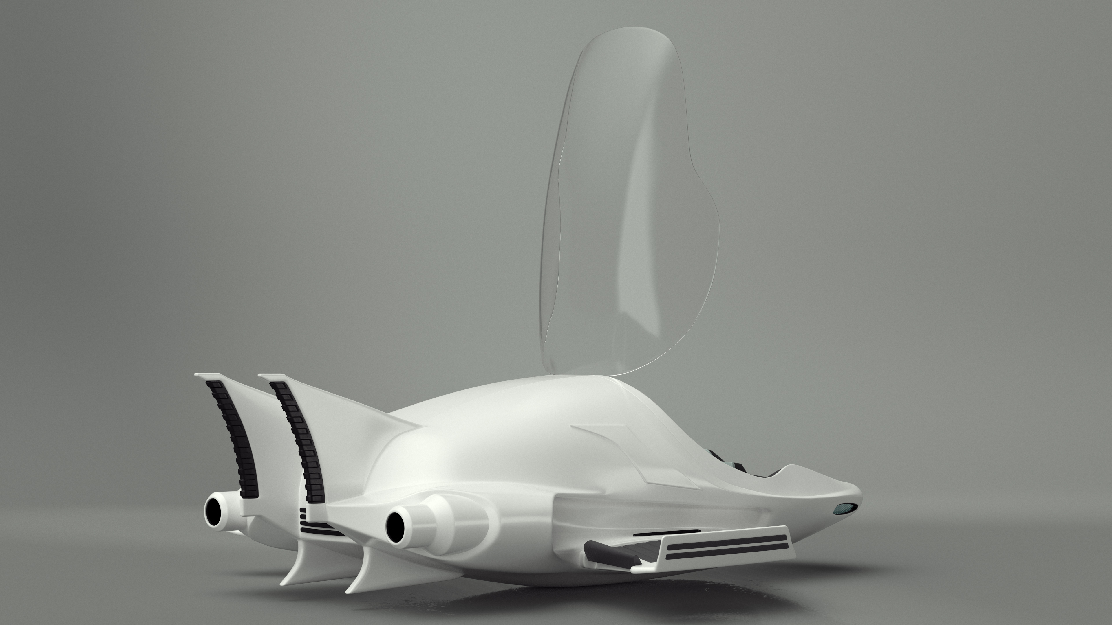 Futuristic Flying Car Rigged for Maya 3D