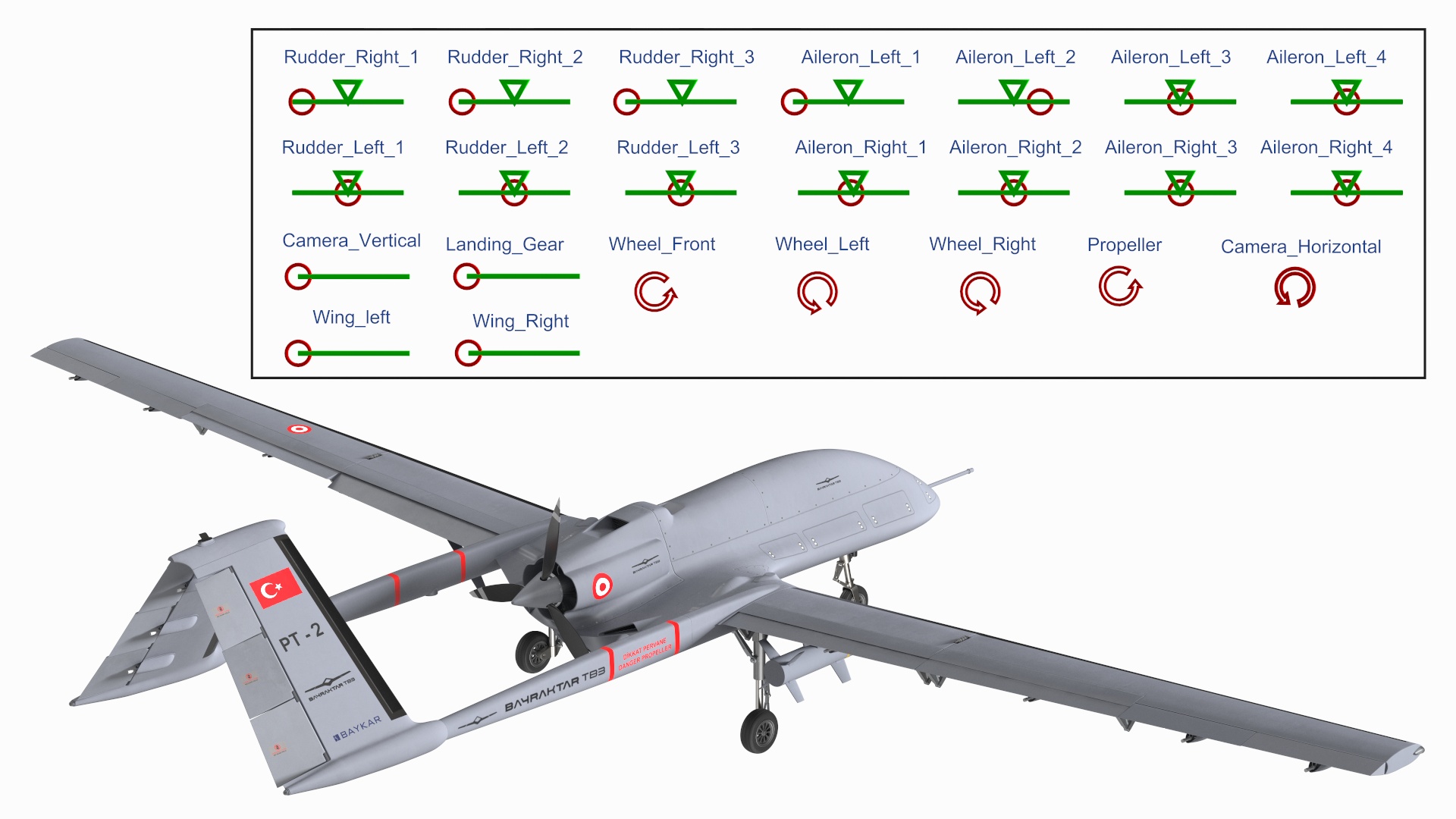 3D model Bayraktar TB3 UCAV Rigged