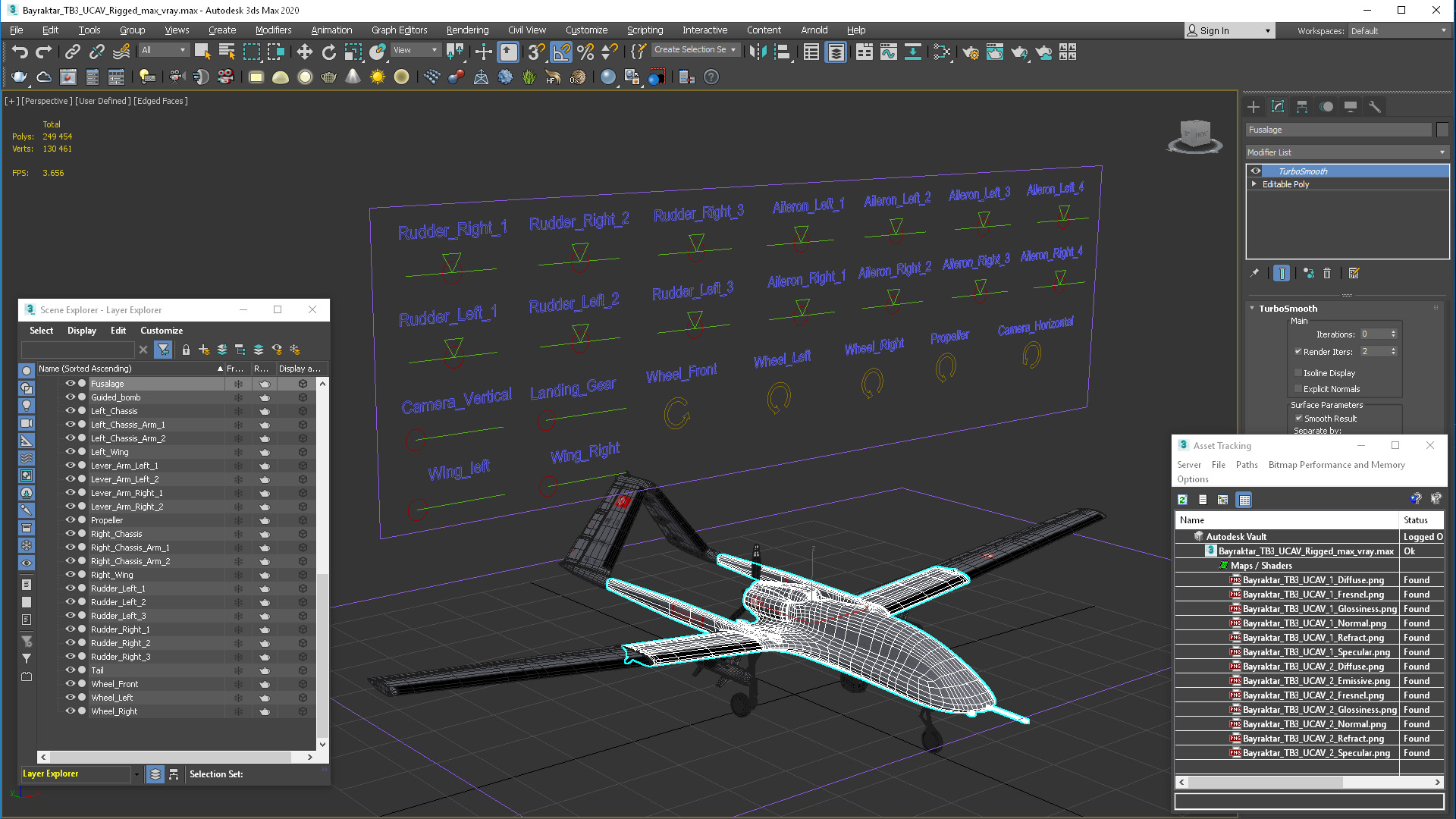 3D model Bayraktar TB3 UCAV Rigged