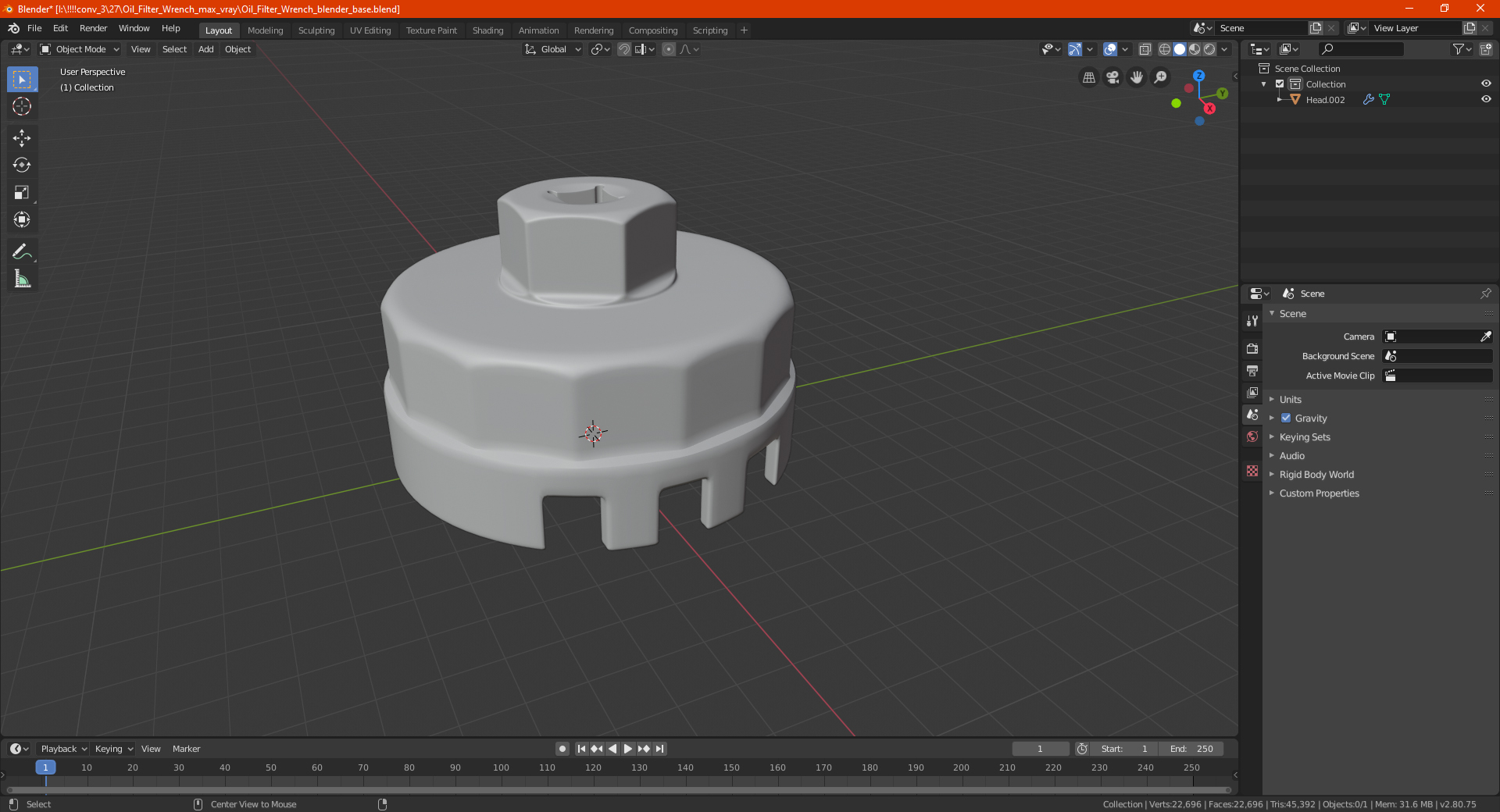 Oil Filter Wrench 3D