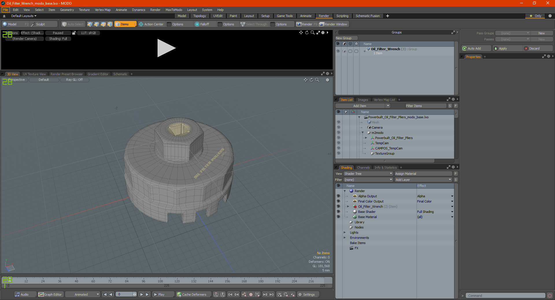 Oil Filter Wrench 3D
