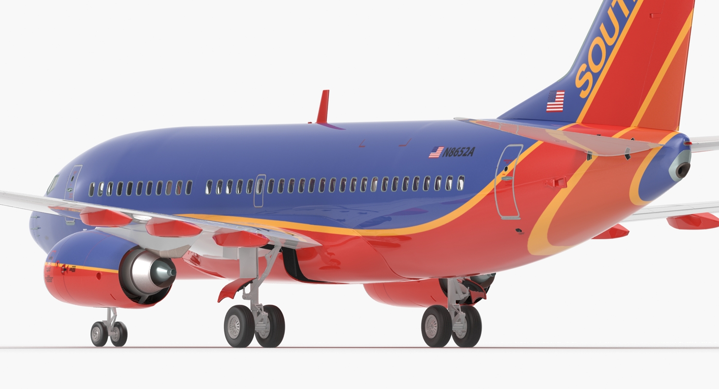 3D model Boeing 737 700 Southwest Airlines Rigged