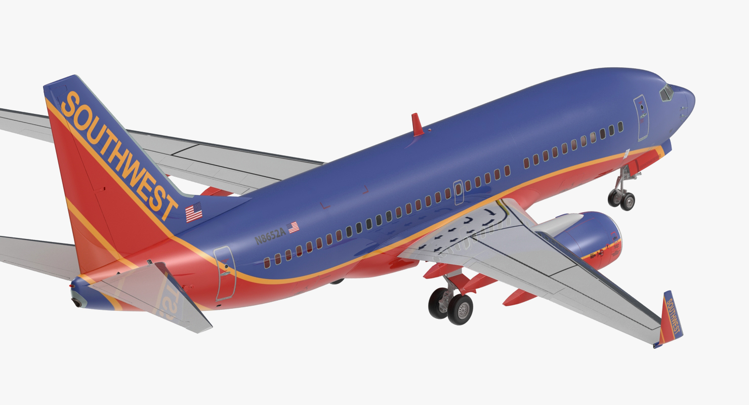 3D model Boeing 737 700 Southwest Airlines Rigged