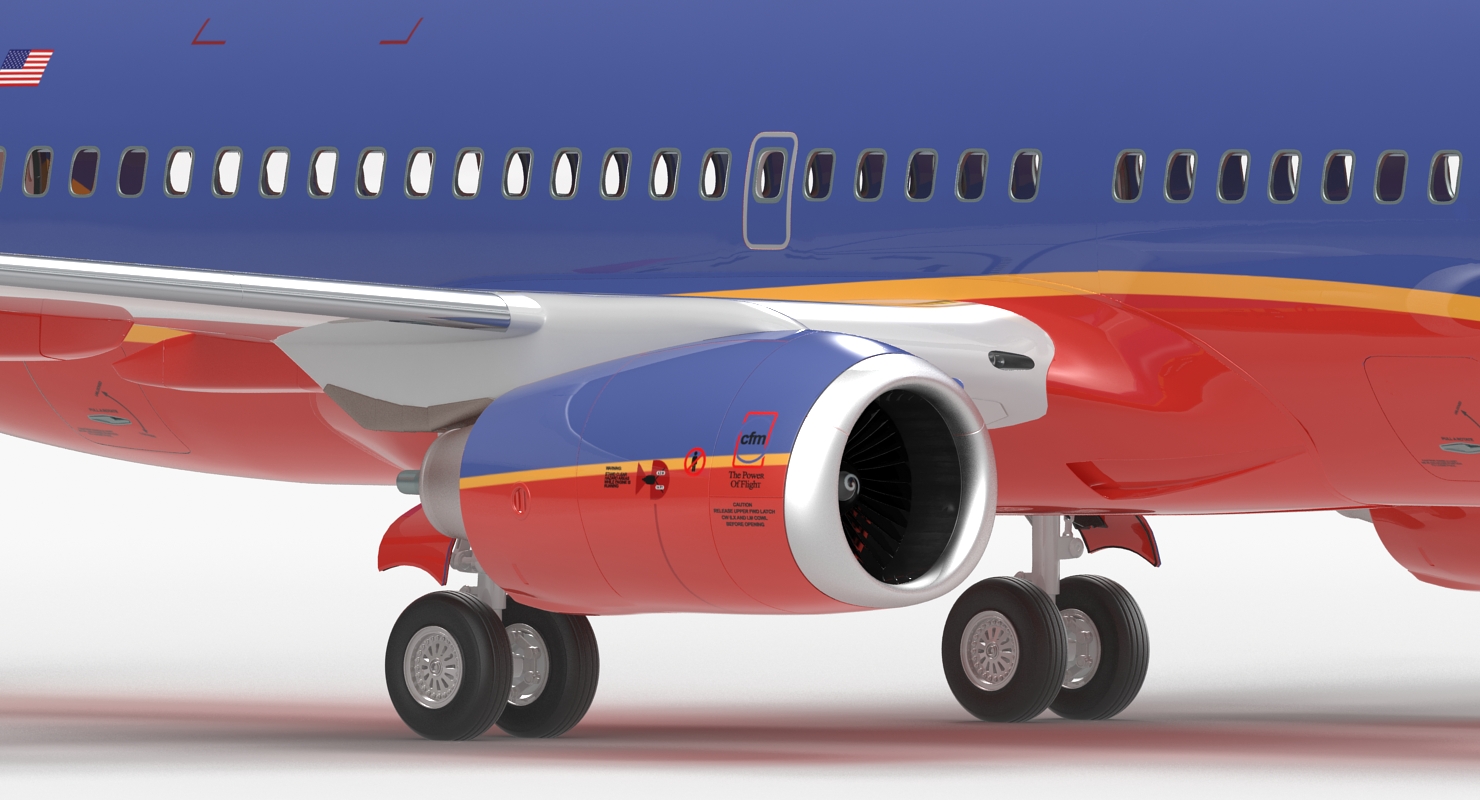 3D model Boeing 737 700 Southwest Airlines Rigged