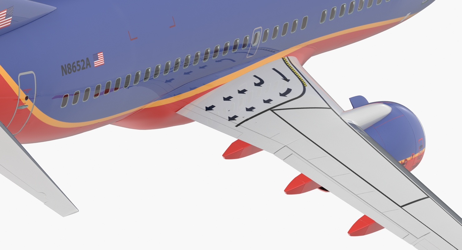 3D model Boeing 737 700 Southwest Airlines Rigged