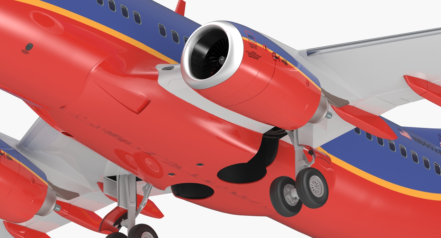 3D model Boeing 737 700 Southwest Airlines Rigged