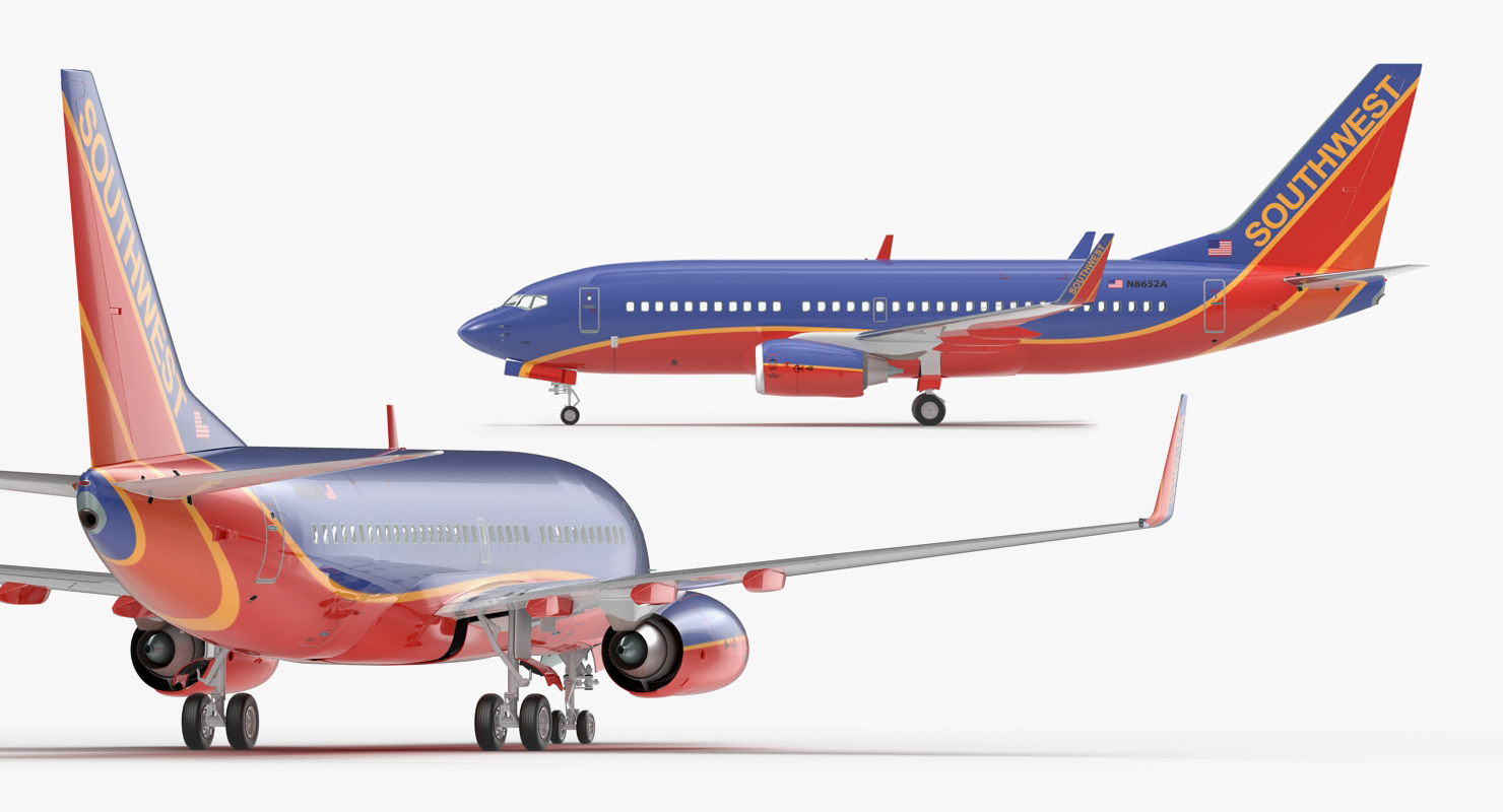 3D model Boeing 737 700 Southwest Airlines Rigged