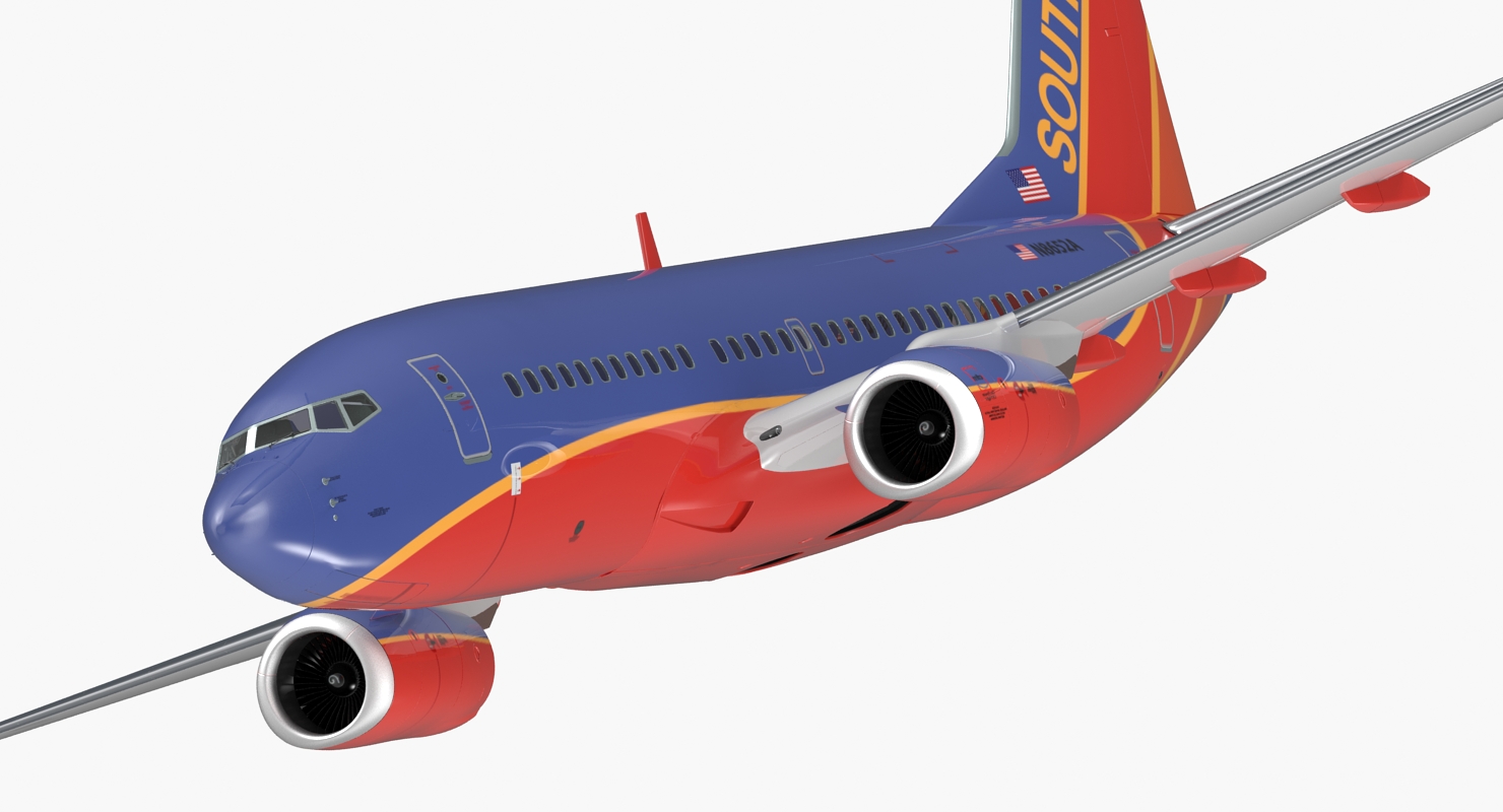 3D model Boeing 737 700 Southwest Airlines Rigged