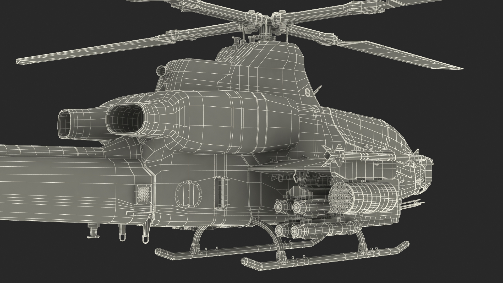 3D Bell AH-1Z Lethal Combat Helicopter Rigged for Cinema 4D