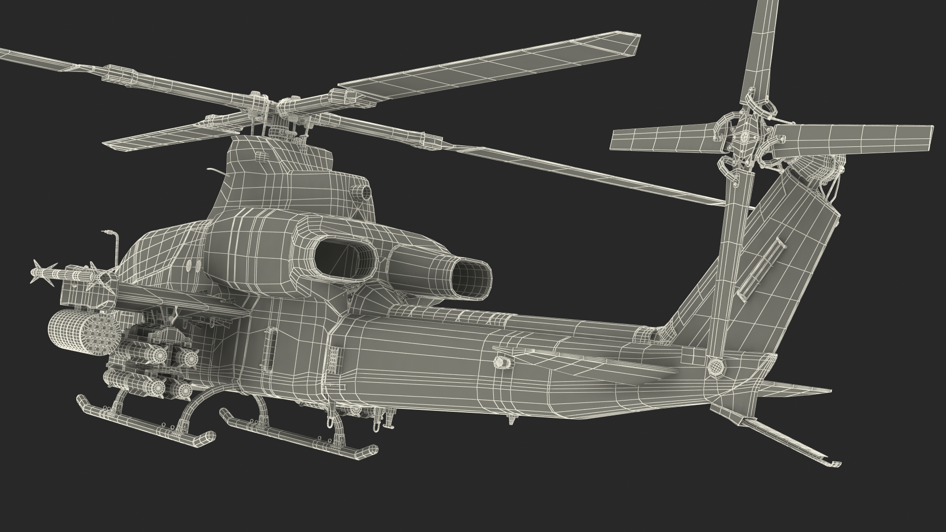 3D Bell AH-1Z Lethal Combat Helicopter Rigged for Cinema 4D
