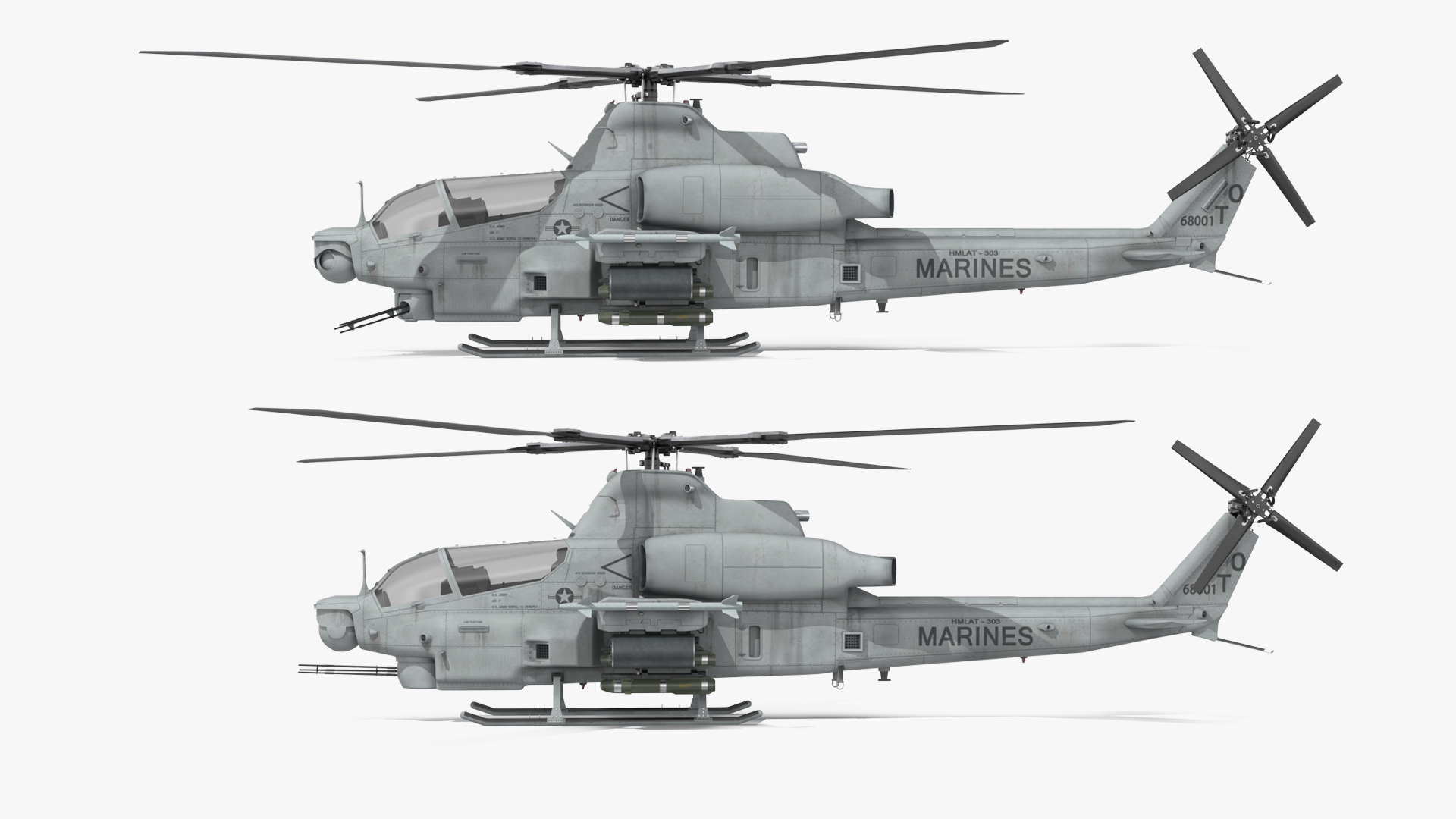 3D Bell AH-1Z Lethal Combat Helicopter Rigged for Cinema 4D