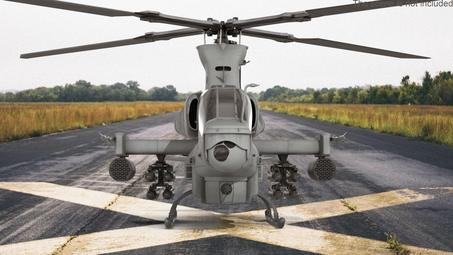 3D Bell AH-1Z Lethal Combat Helicopter Rigged for Cinema 4D