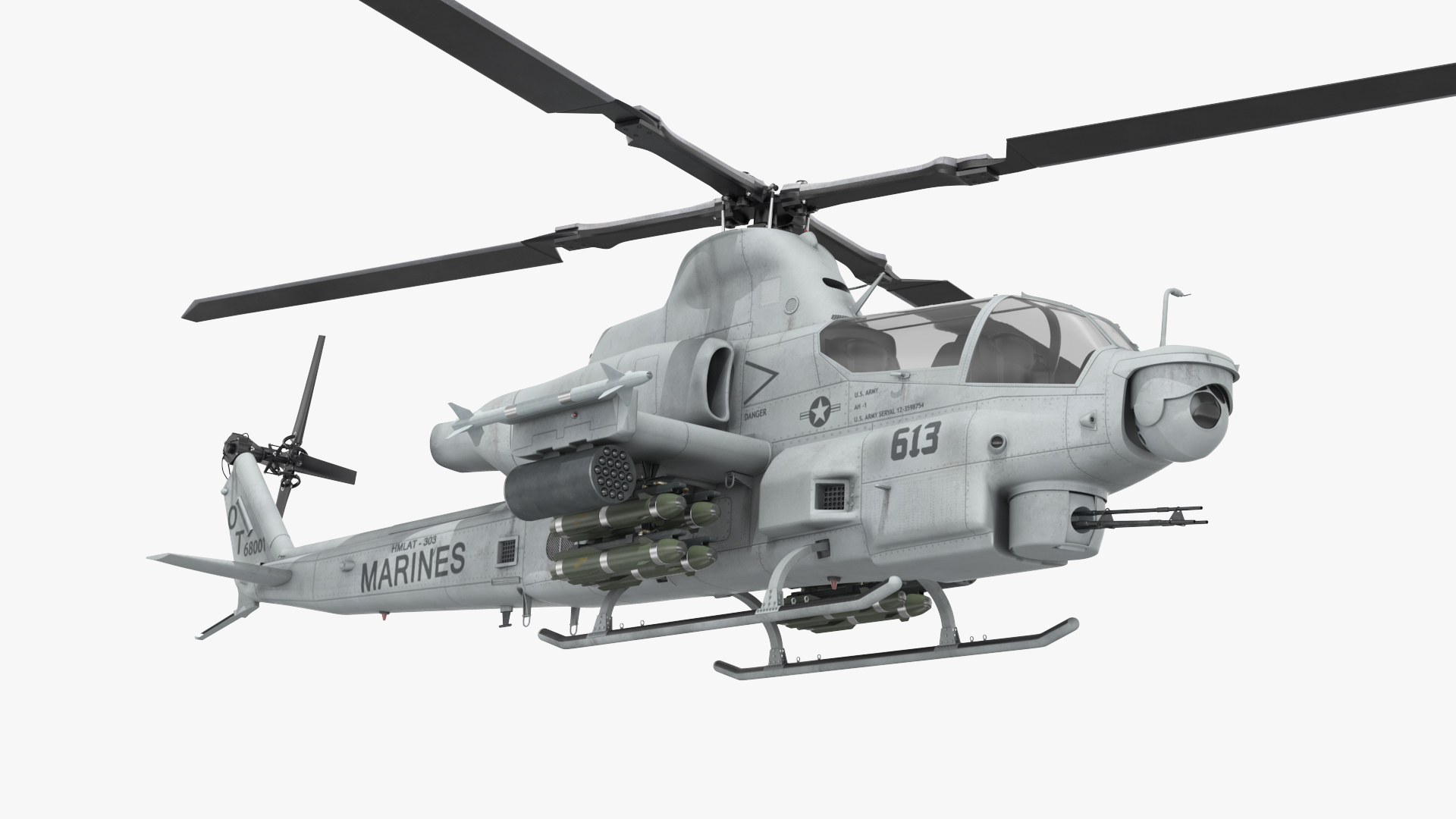 3D Bell AH-1Z Lethal Combat Helicopter Rigged for Cinema 4D