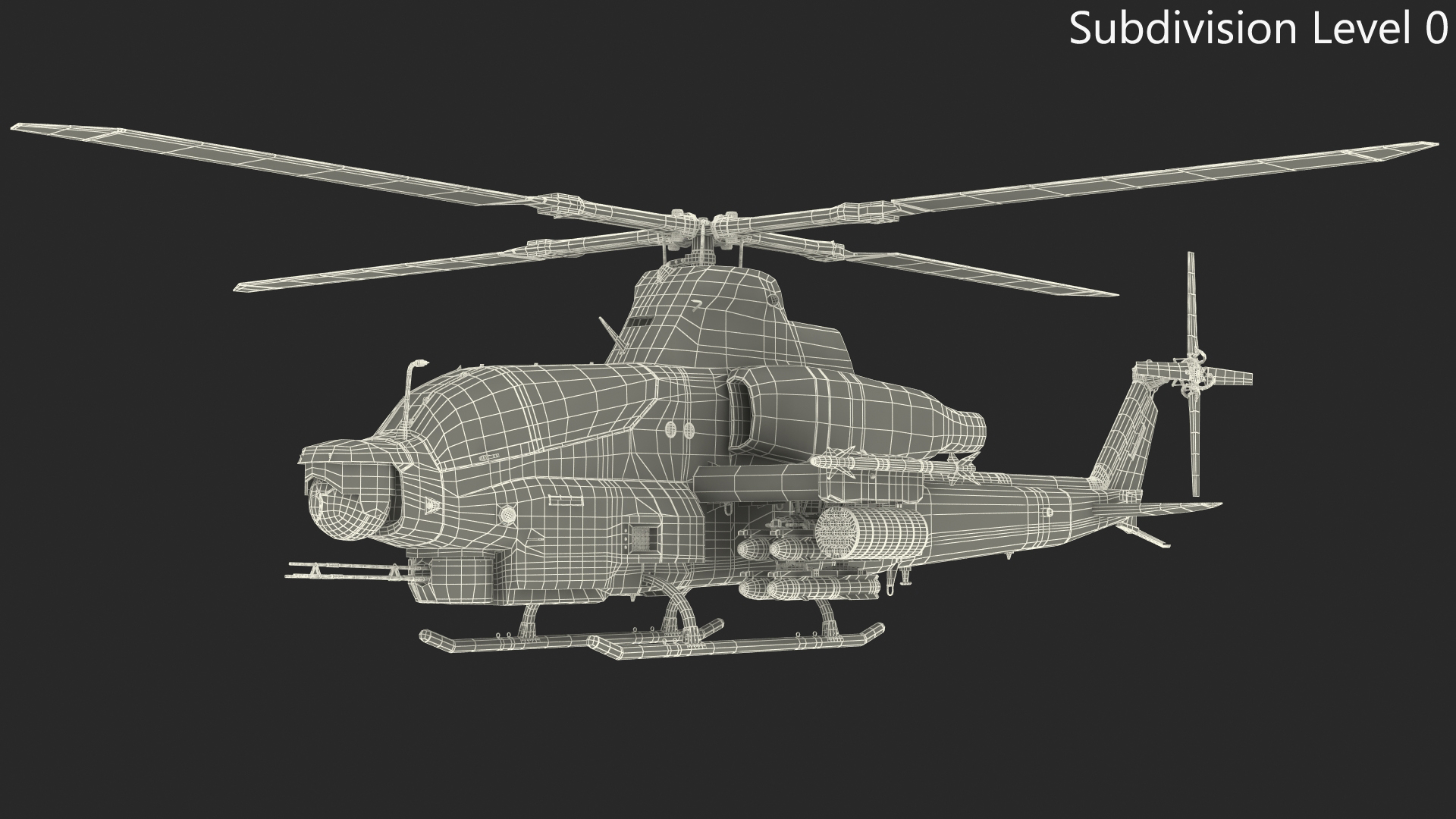 3D Bell AH-1Z Lethal Combat Helicopter Rigged for Cinema 4D