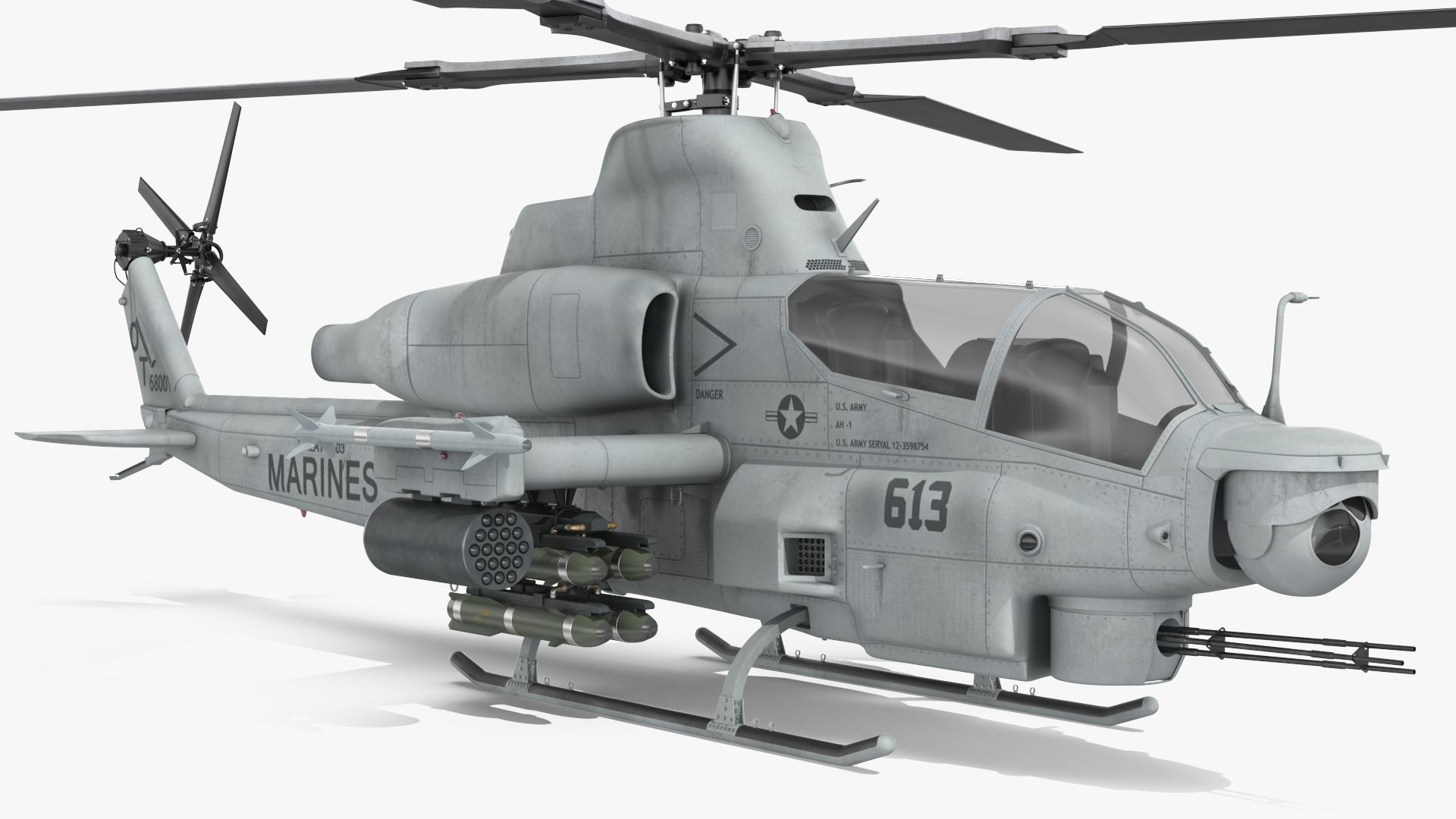 3D Bell AH-1Z Lethal Combat Helicopter Rigged for Cinema 4D