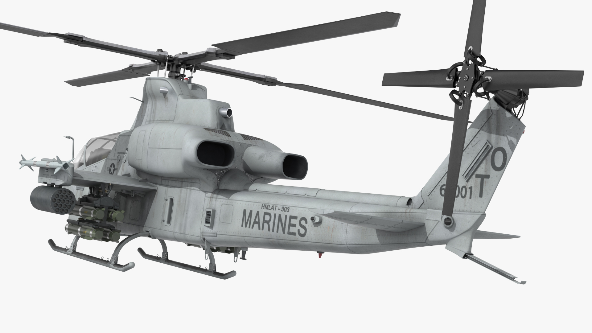 3D Bell AH-1Z Lethal Combat Helicopter Rigged for Cinema 4D
