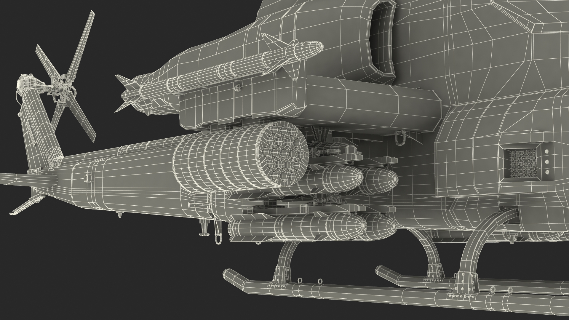 3D Bell AH-1Z Lethal Combat Helicopter Rigged for Cinema 4D