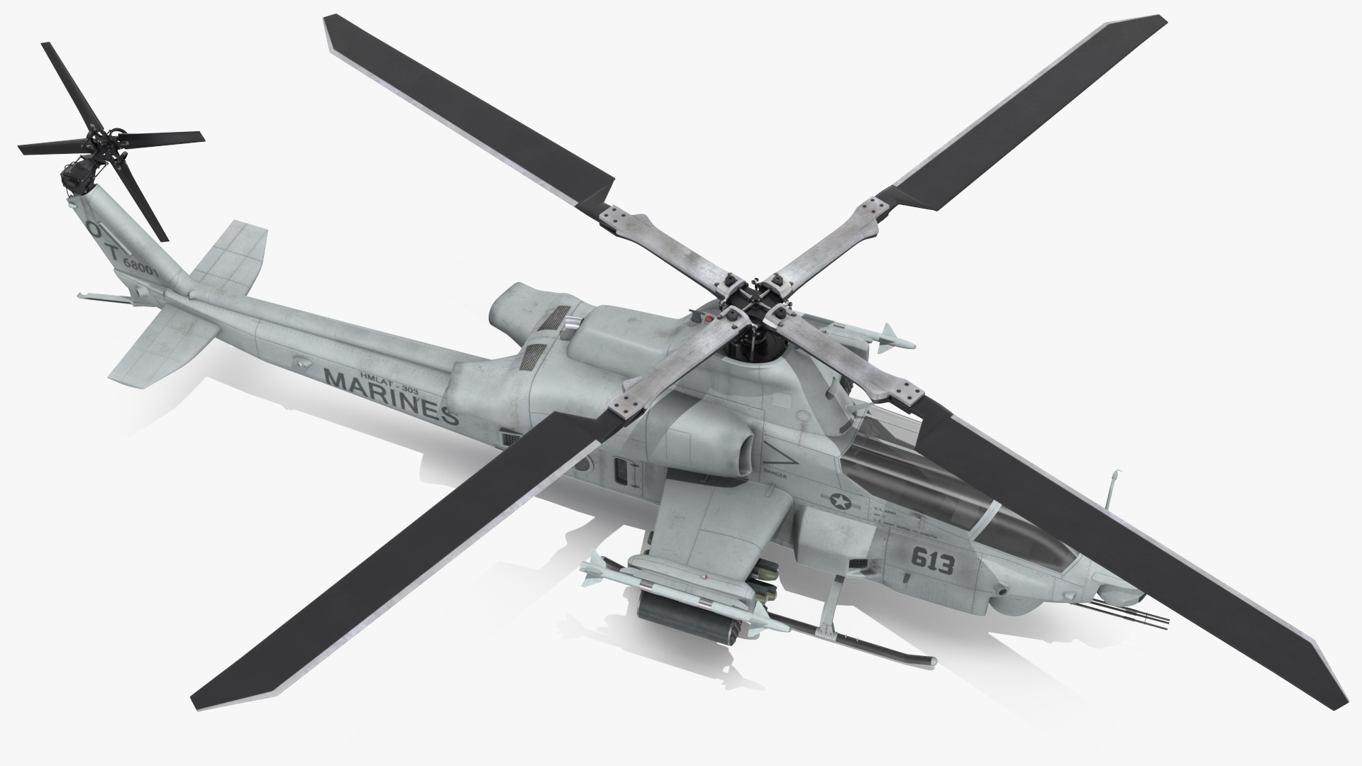 3D Bell AH-1Z Lethal Combat Helicopter Rigged for Cinema 4D
