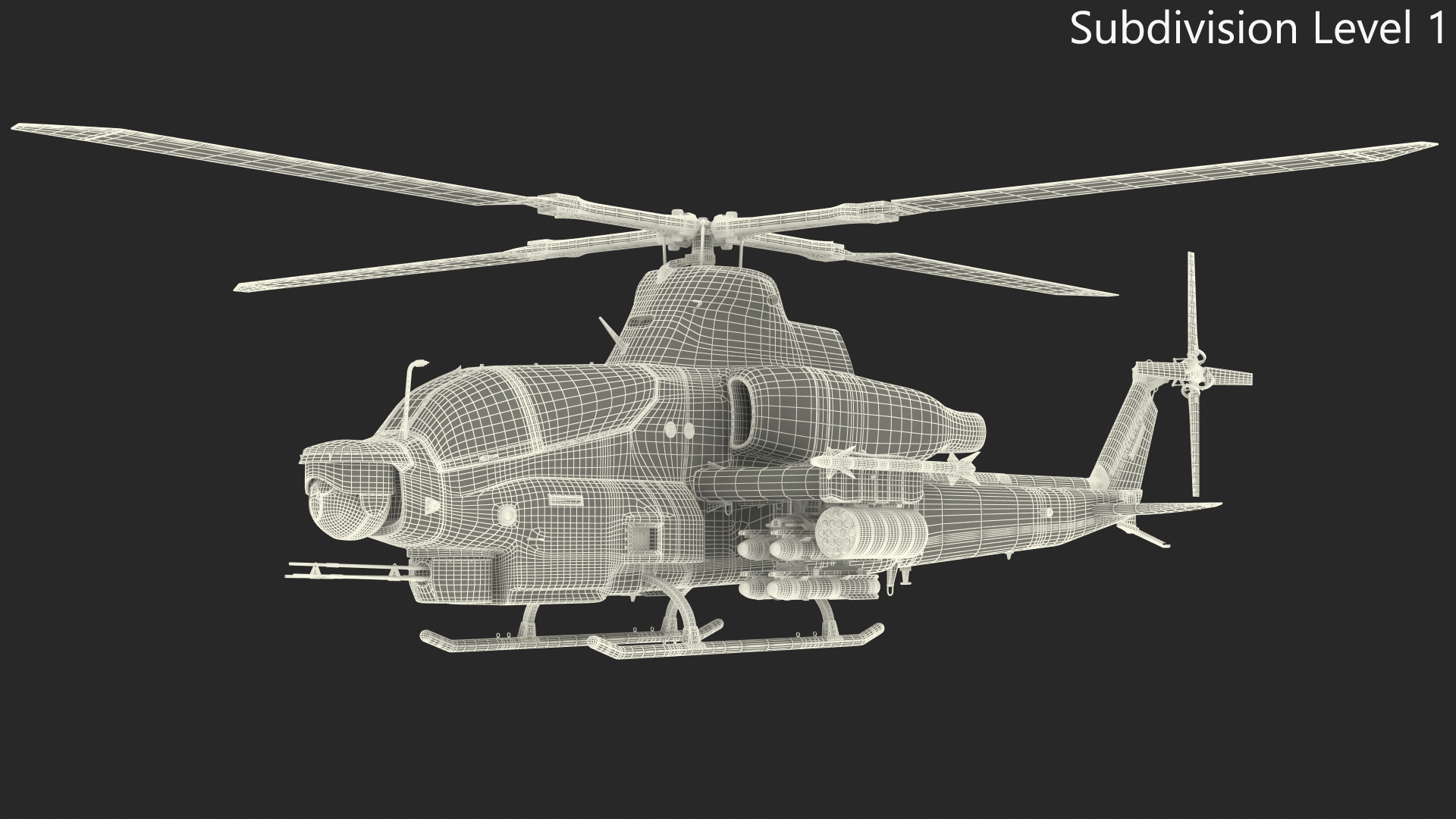 3D Bell AH-1Z Lethal Combat Helicopter Rigged for Cinema 4D