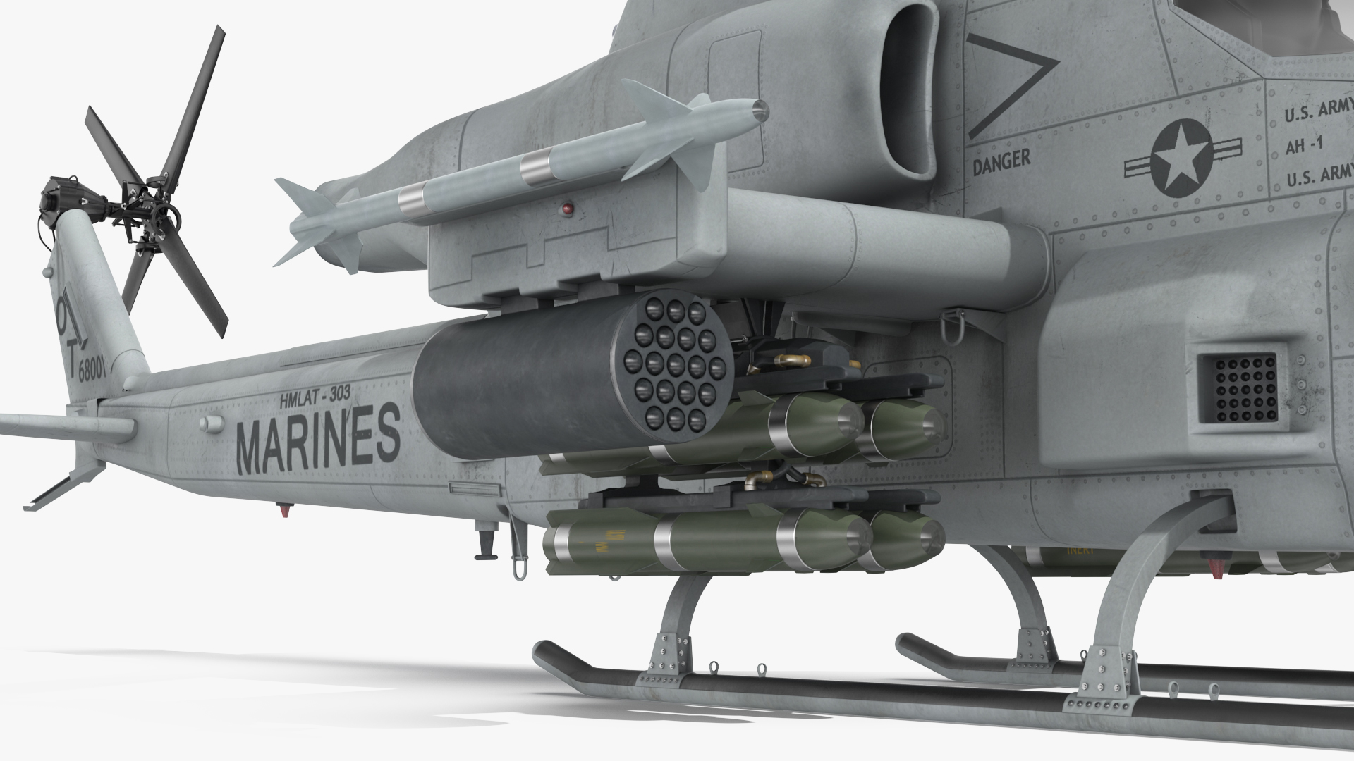 3D Bell AH-1Z Lethal Combat Helicopter Rigged for Cinema 4D