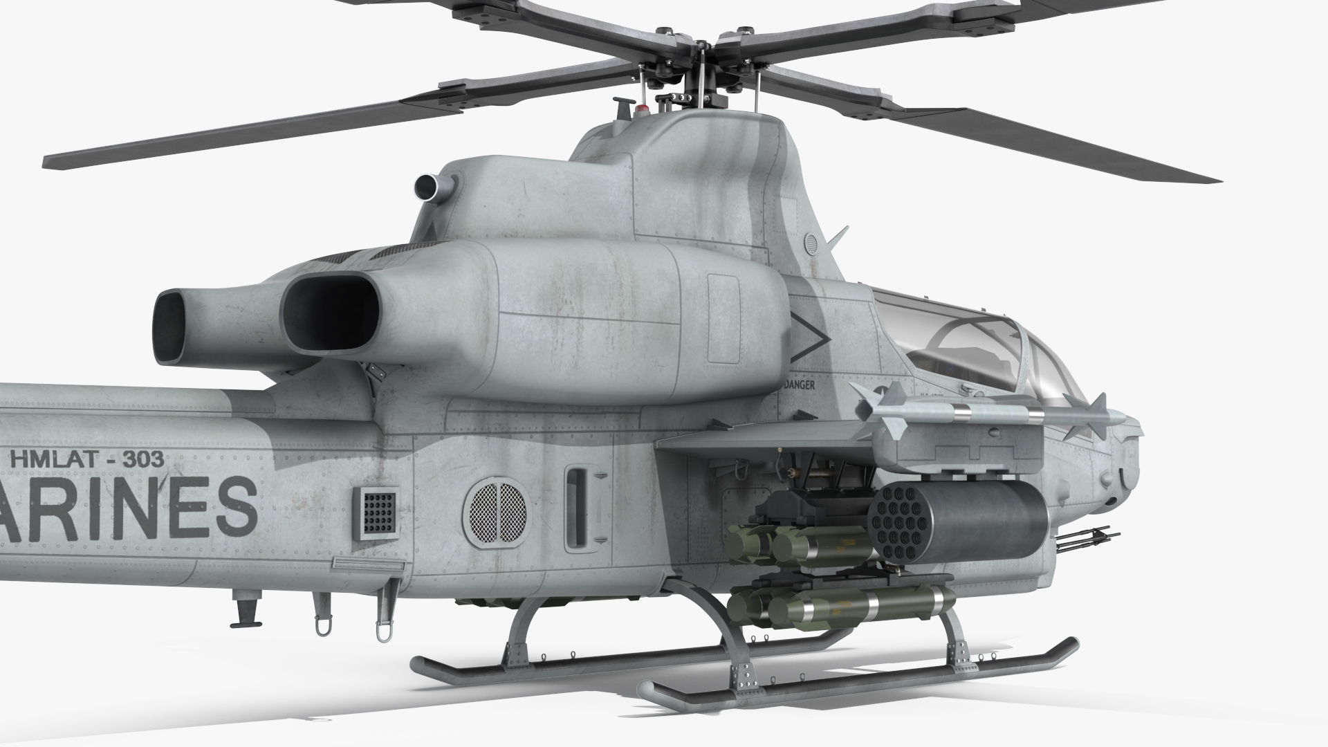 3D Bell AH-1Z Lethal Combat Helicopter Rigged for Cinema 4D