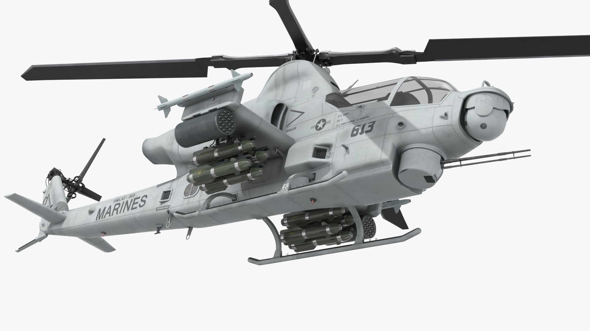 3D Bell AH-1Z Lethal Combat Helicopter Rigged for Cinema 4D