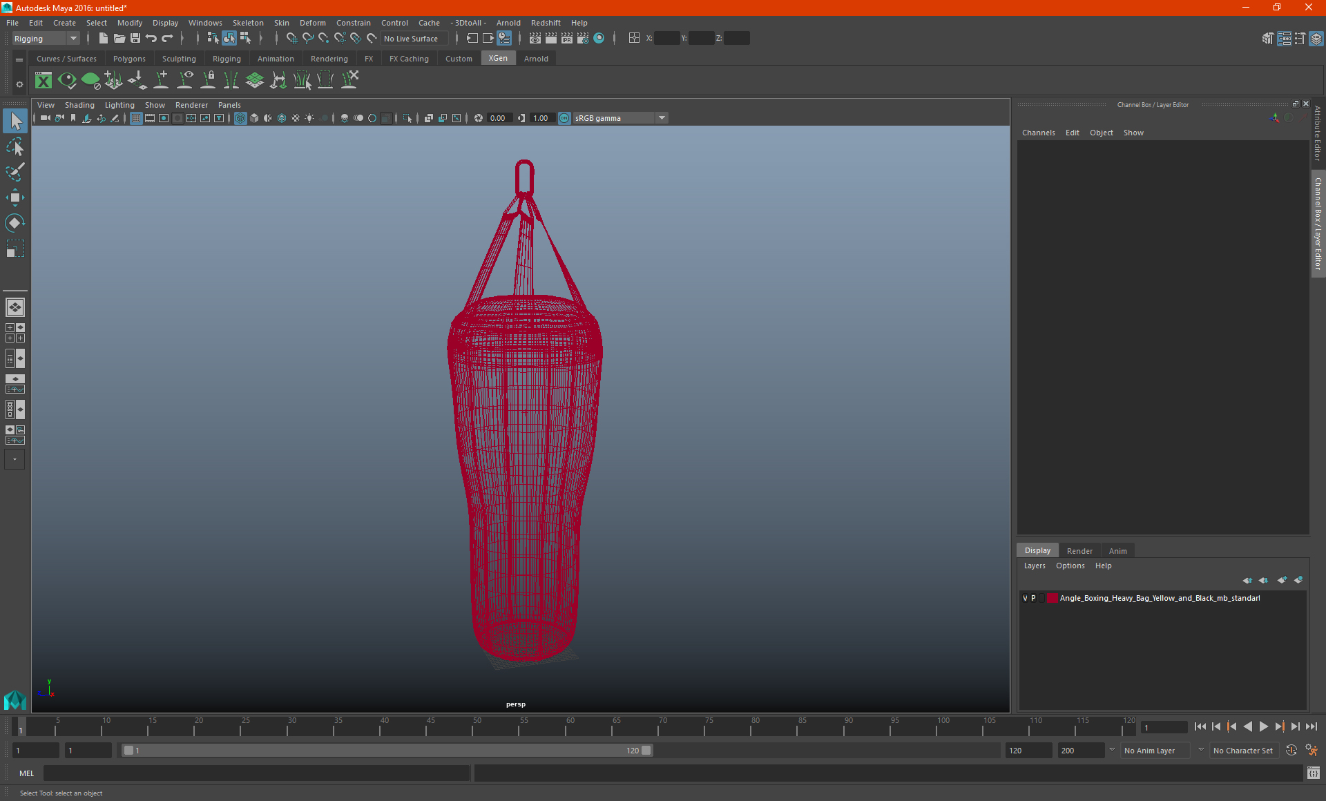 Angle Boxing Heavy Bag Yellow and Black 3D model