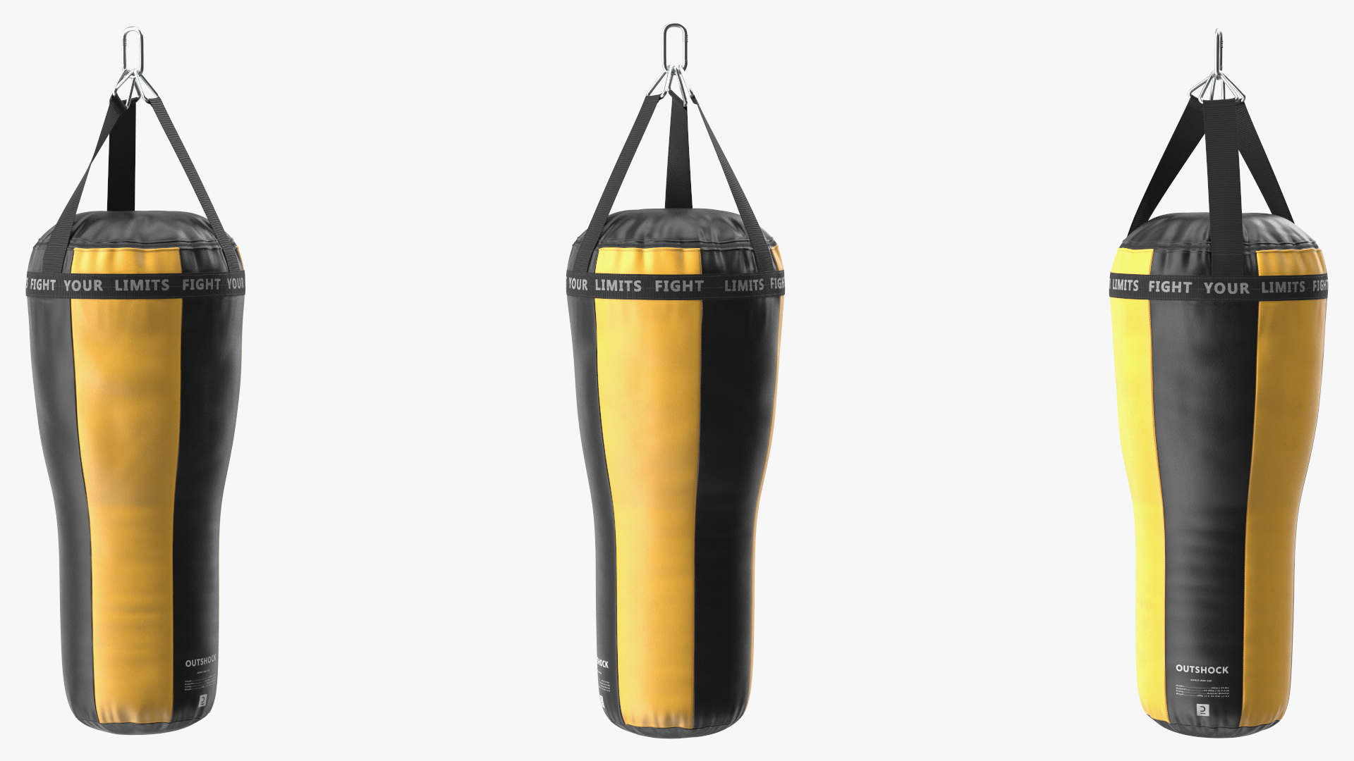 Angle Boxing Heavy Bag Yellow and Black 3D model