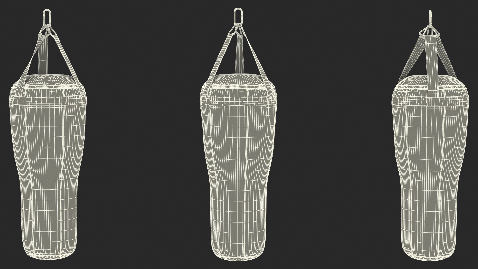 Angle Boxing Heavy Bag Yellow and Black 3D model