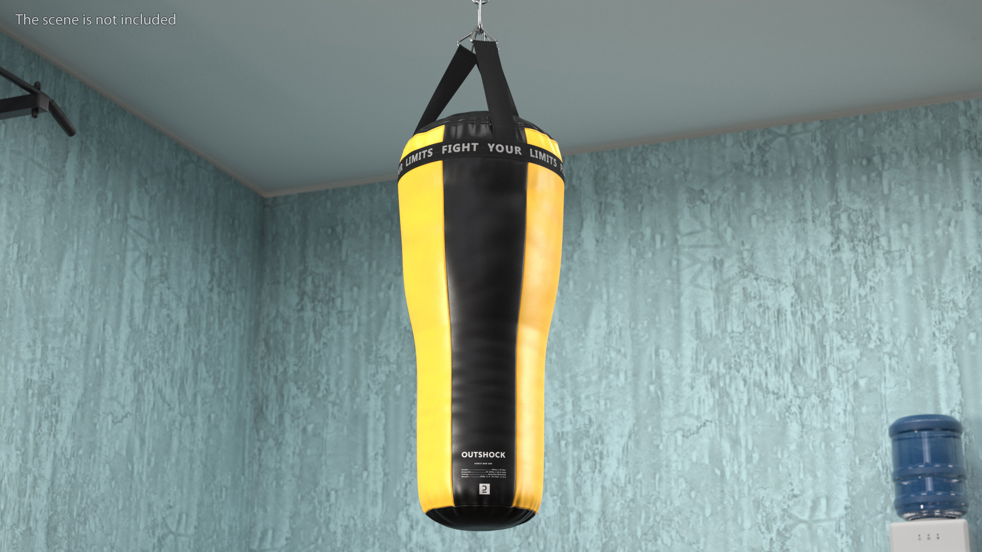 Angle Boxing Heavy Bag Yellow and Black 3D model