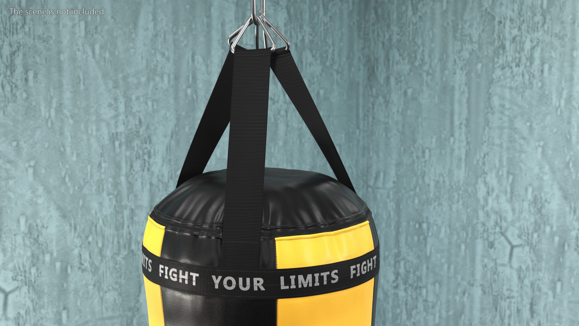 Angle Boxing Heavy Bag Yellow and Black 3D model