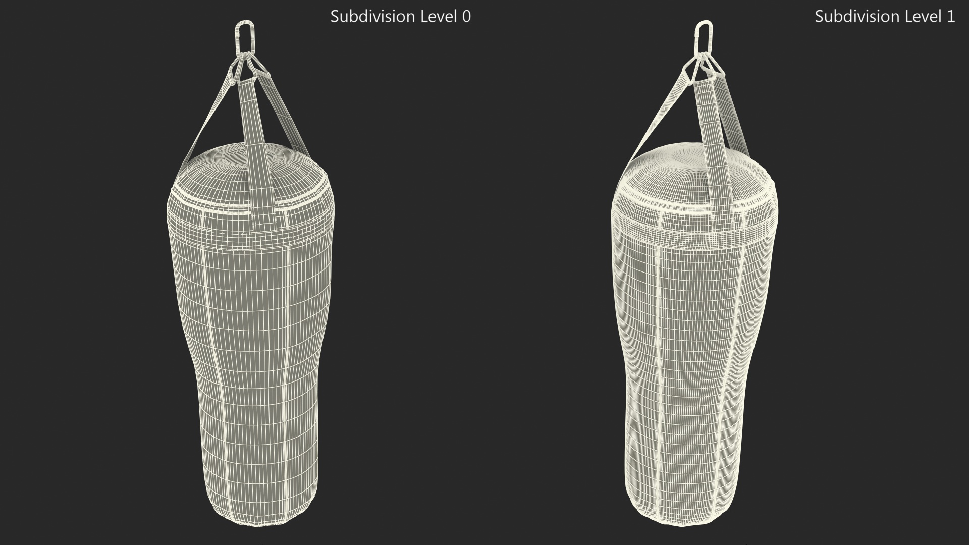 Angle Boxing Heavy Bag Yellow and Black 3D model