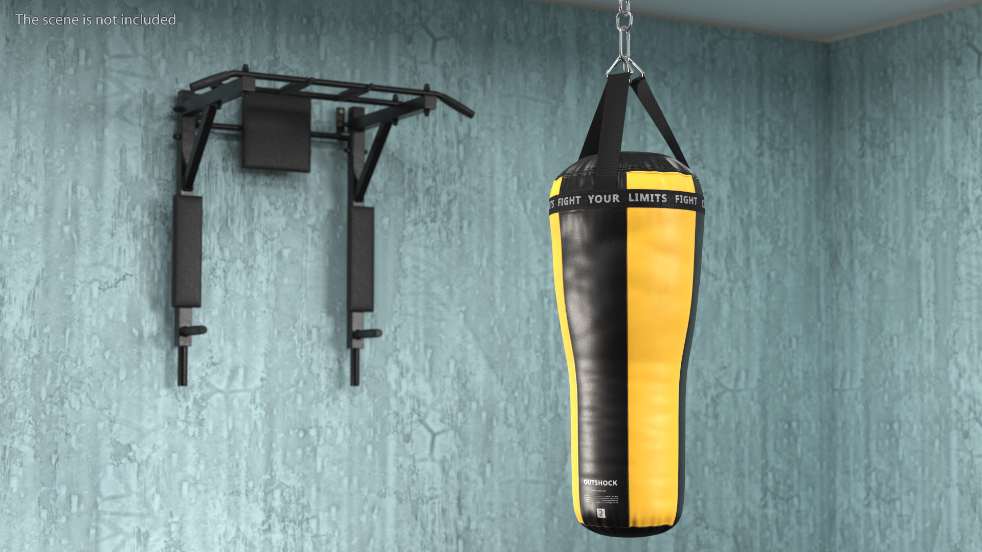 Angle Boxing Heavy Bag Yellow and Black 3D model