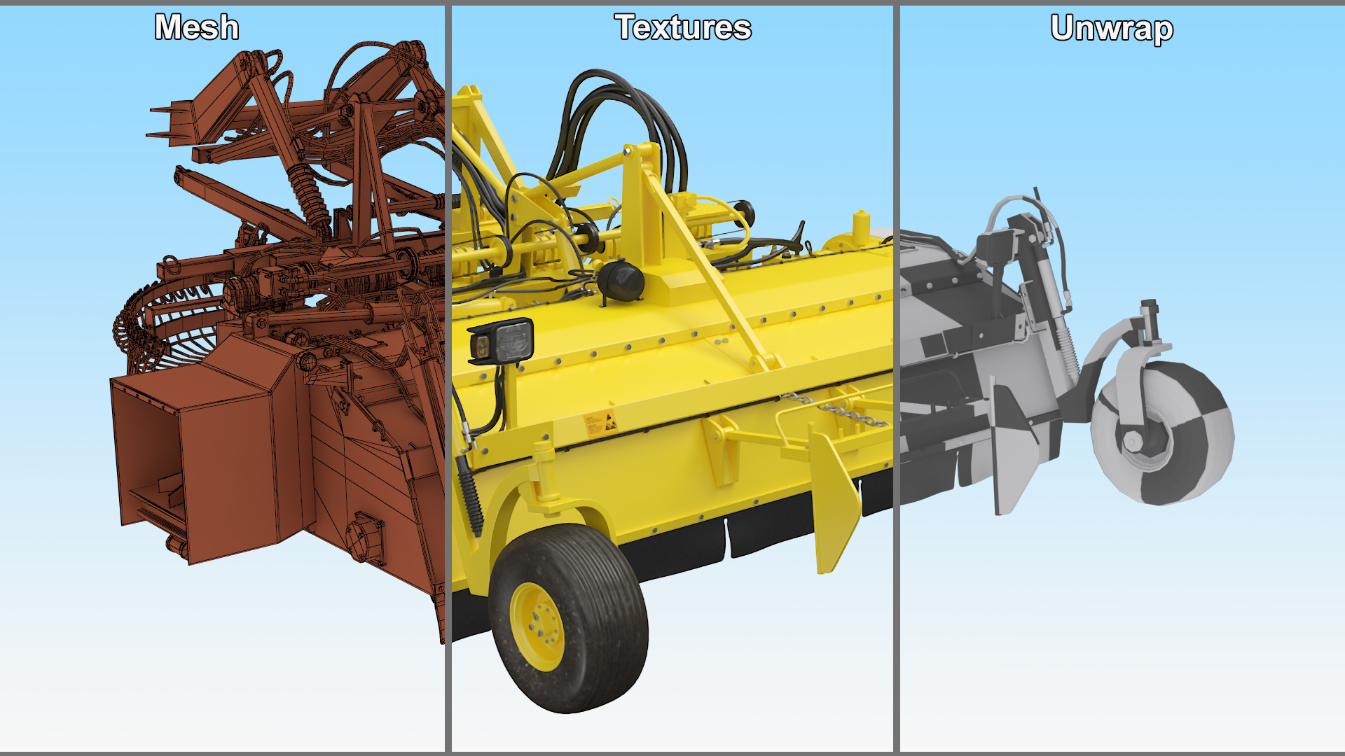 3D Beet Harvester Tool Yellow