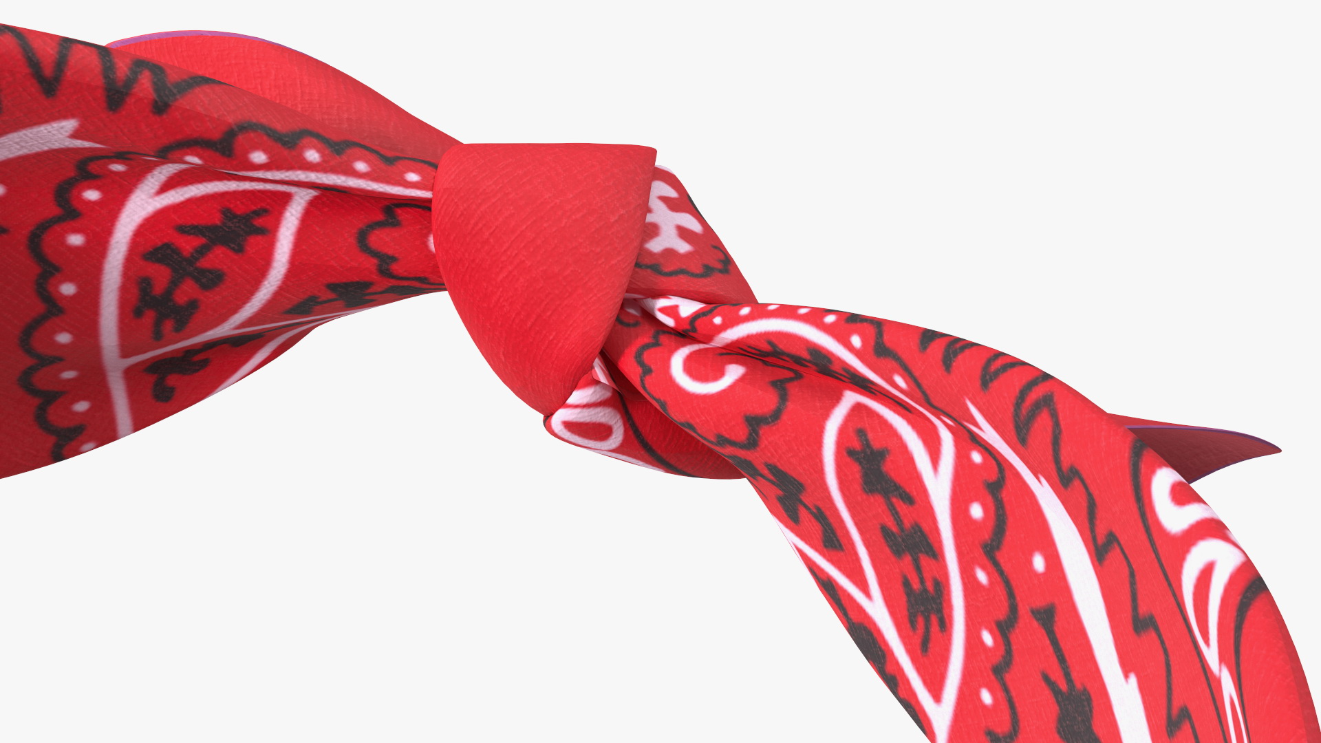 3D Bandana Headband Paisley Red model