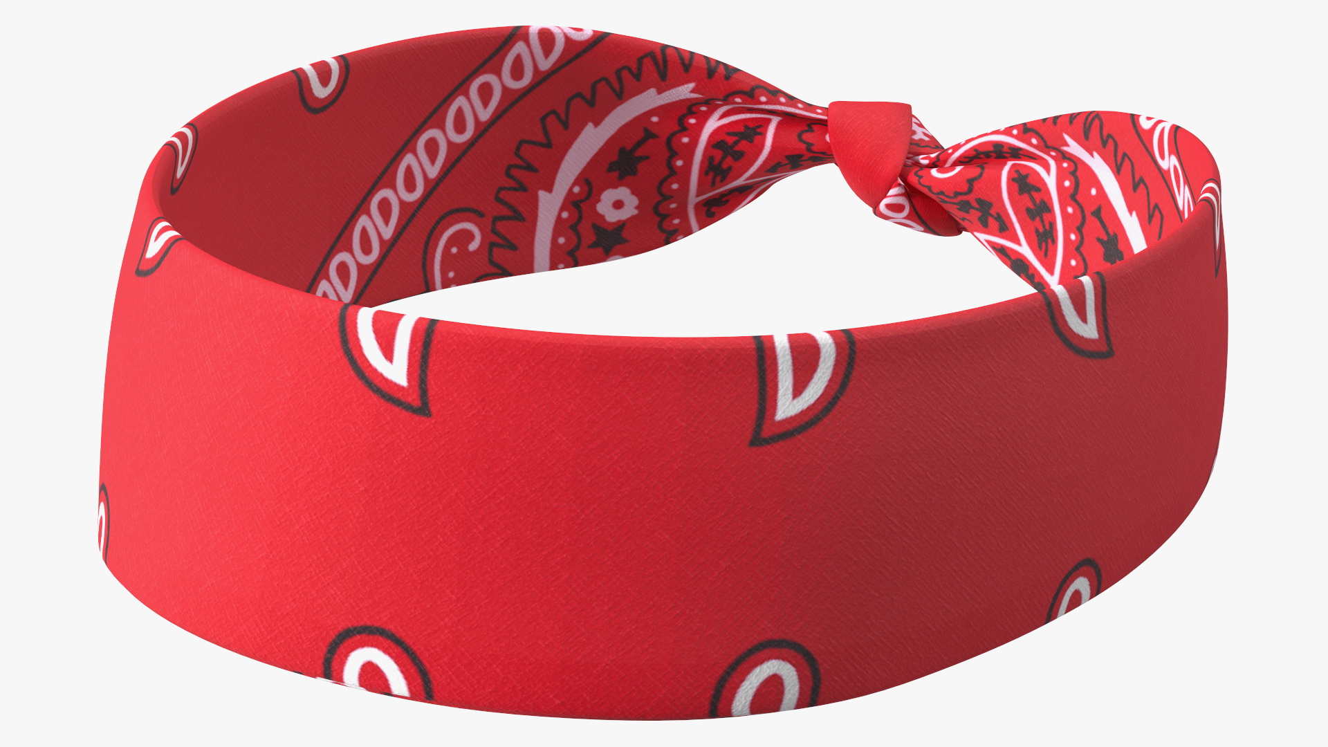 3D Bandana Headband Paisley Red model