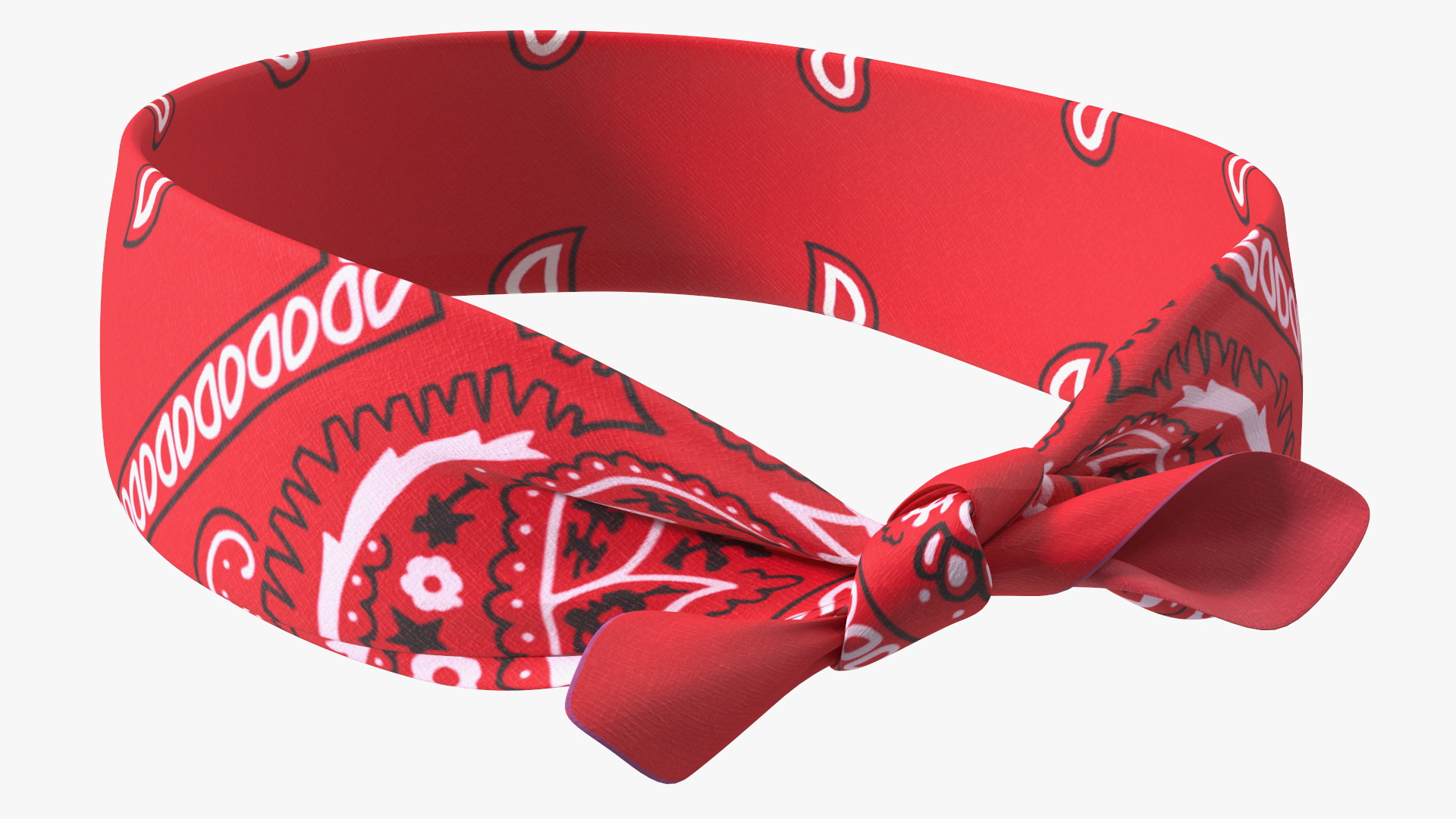 3D Bandana Headband Paisley Red model